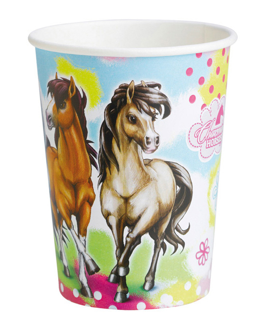 8 Gobelets en carton Charming Horses 250 ml