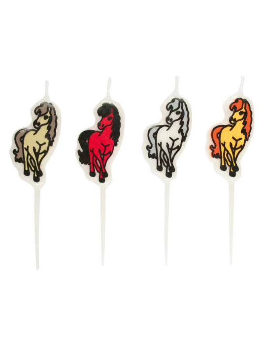 4 Bougies en forme de chevaux Charming Horses