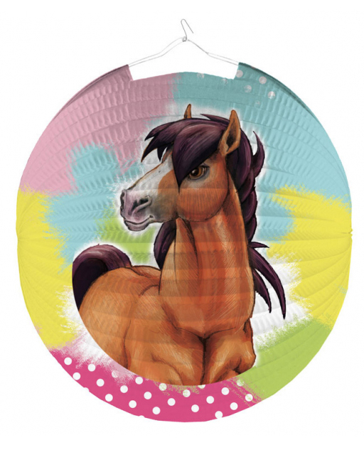 Lanterne ronde en papier Charming Horse 25 cm