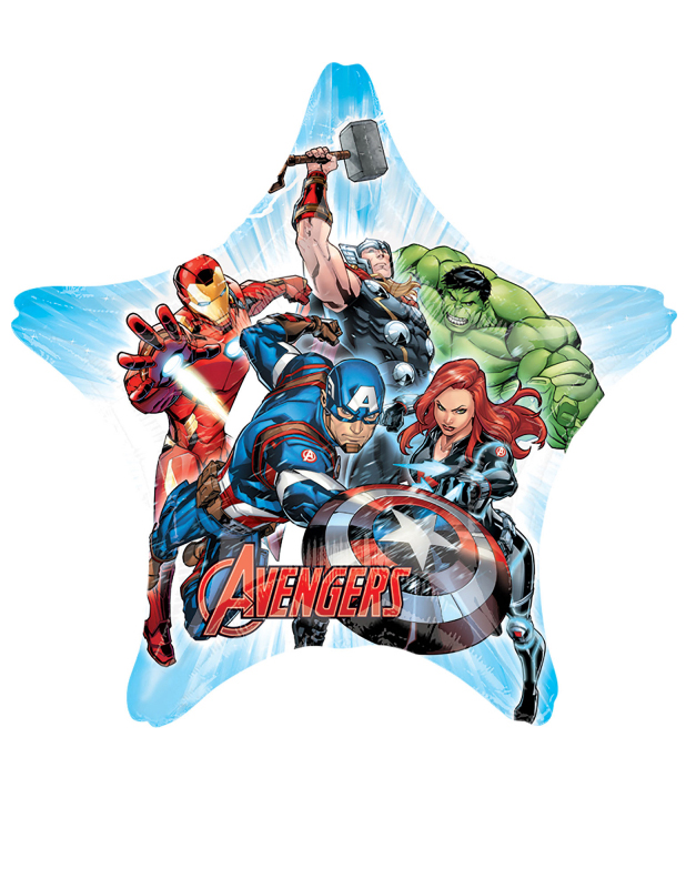 Ballon géant étoile aluminium Avengers 81 X 81 cm