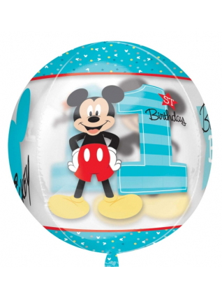 Ballon rond aluminium Mickey 38 x 40 cm