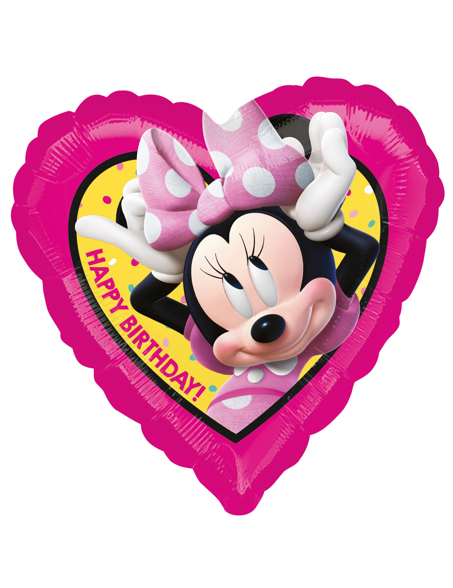 Ballon c ur aluminium Happy Birhday Minnie 43 x 43 cm