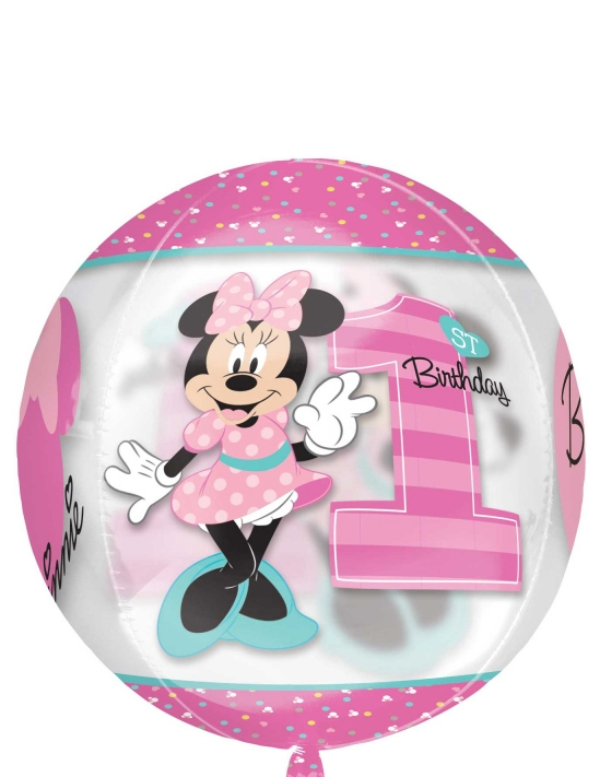 Ballon rond aluminium Minnie 38 x 40 cm