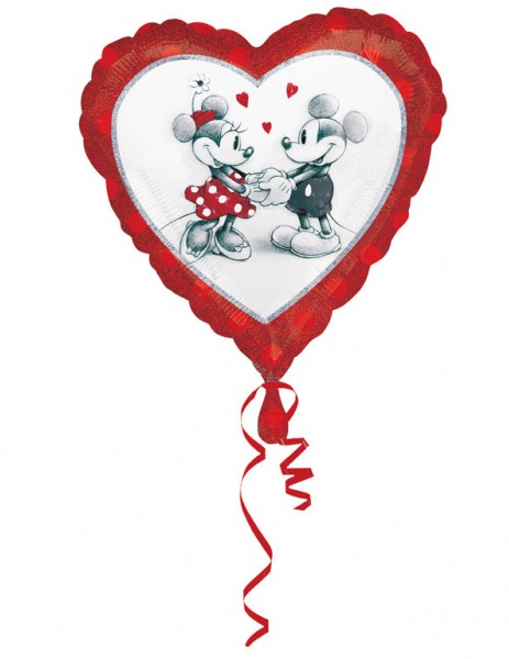 Ballon aluminium c ur Mickey & Minnie love 43 x 43 cm