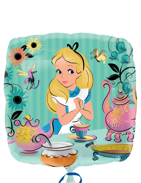 Ballon carré aluminium Alice aux Pays des Merveilles 43 x 43 cm