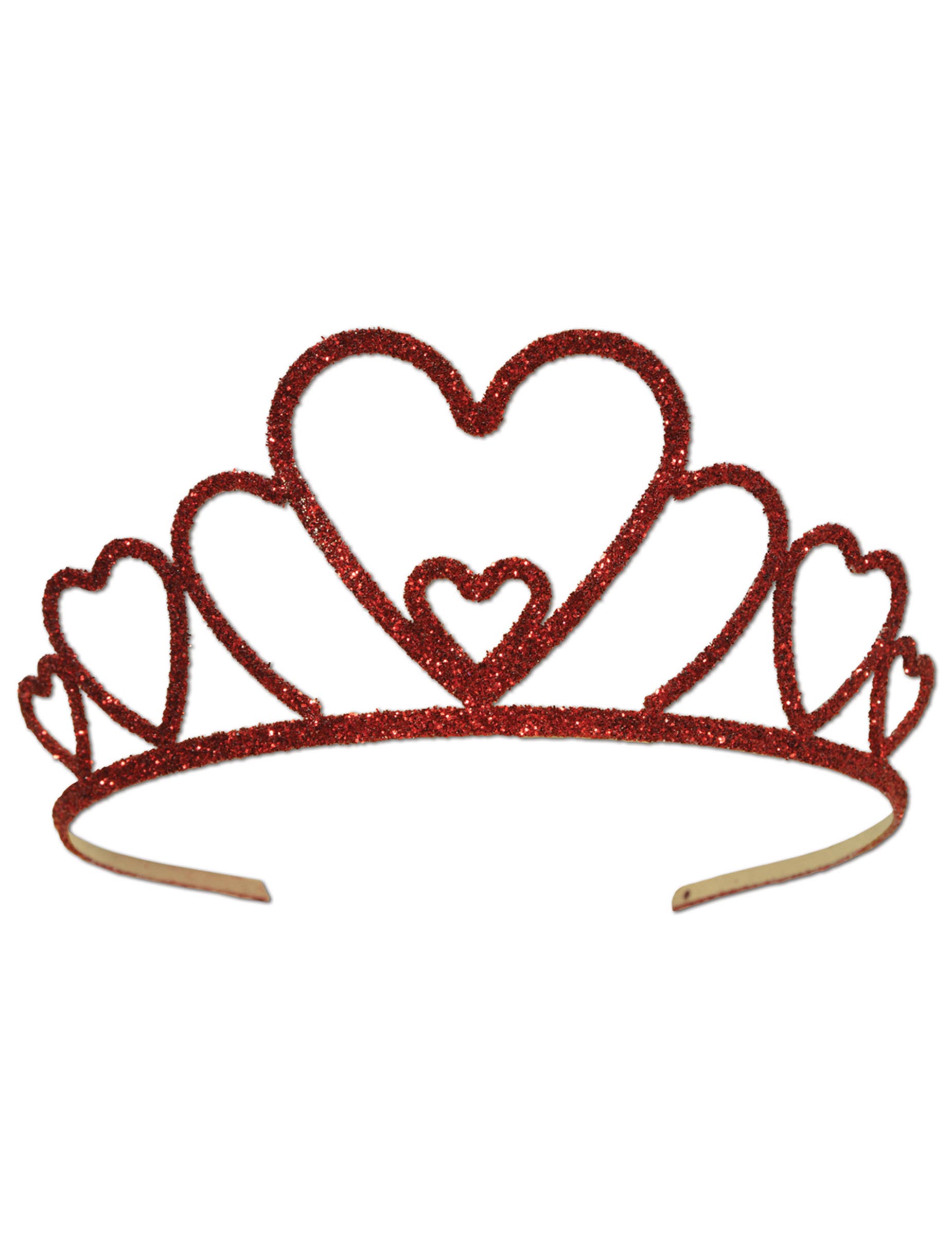 Couronne en métal rouge pailletée adulte