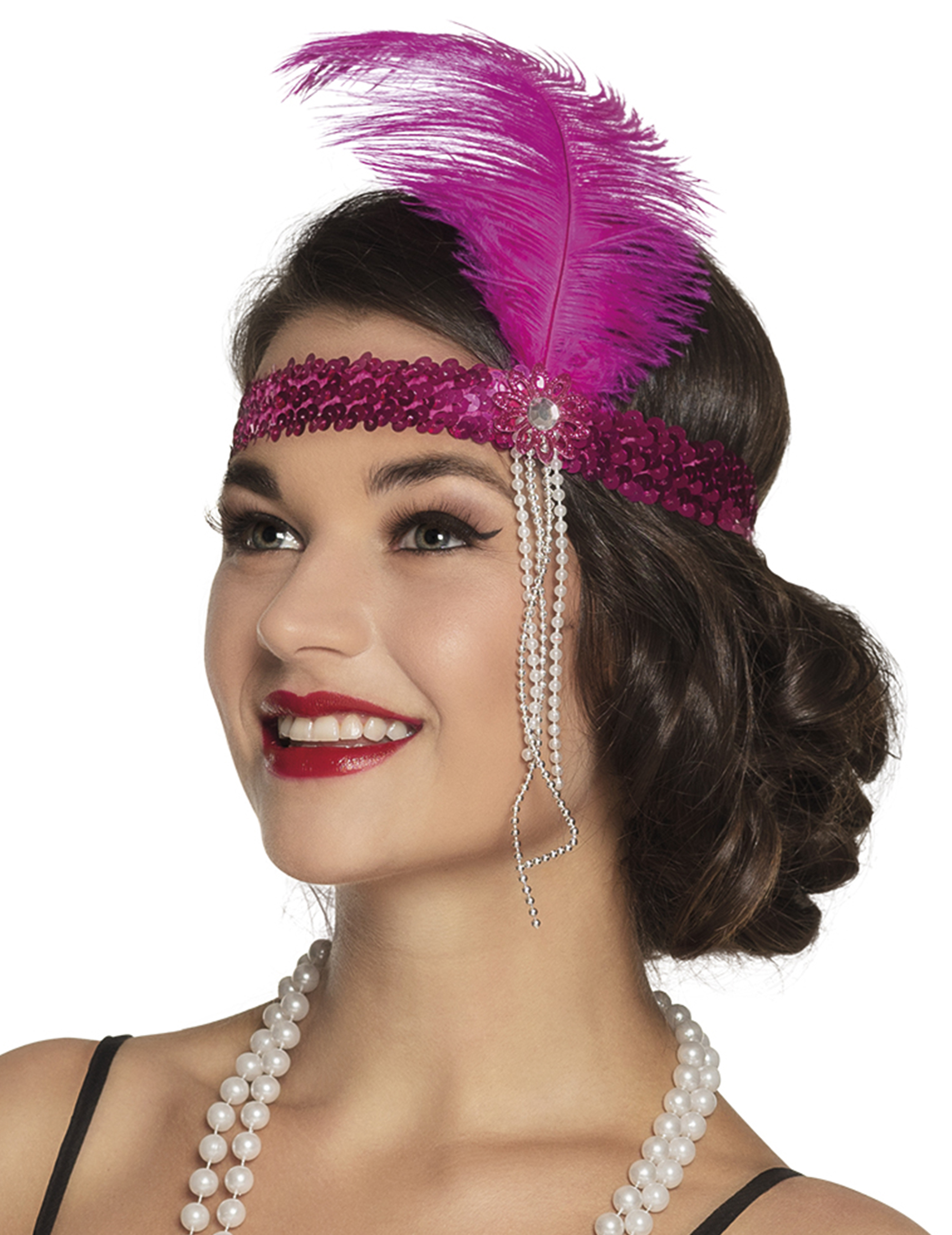 Bandeau charleston rose adulte