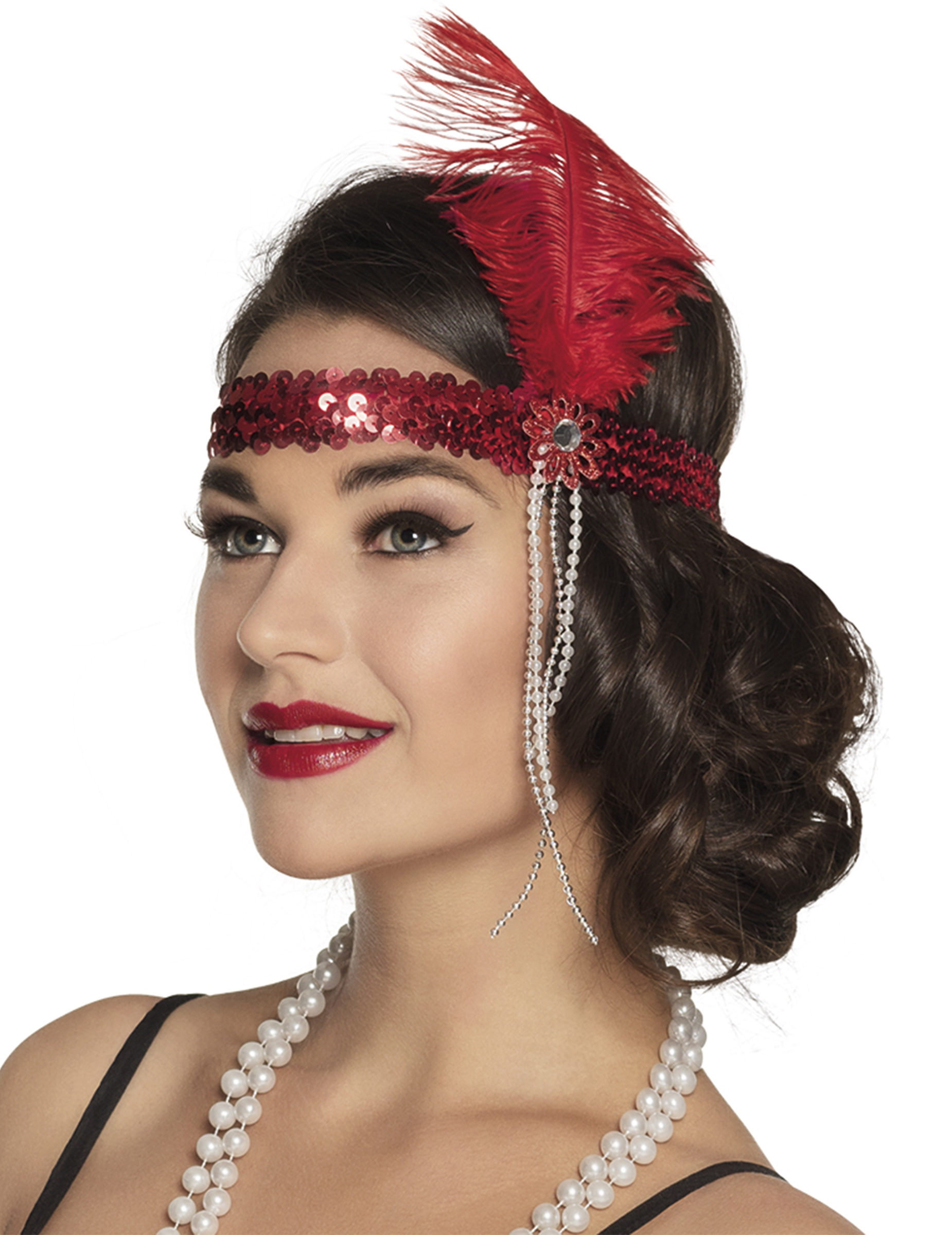 Bandeau charleston rouge adulte