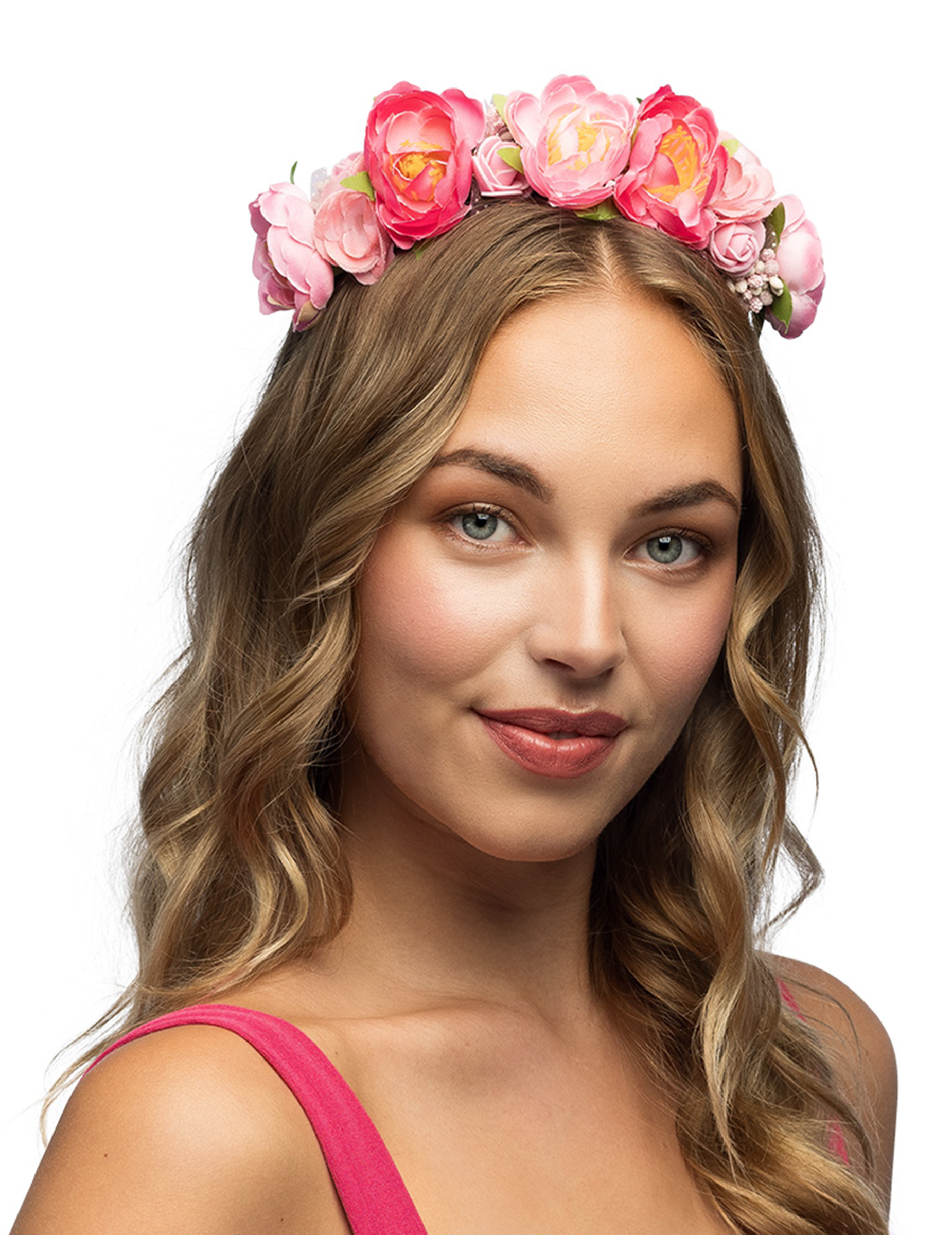 Serre-tête fleurs roses adulte