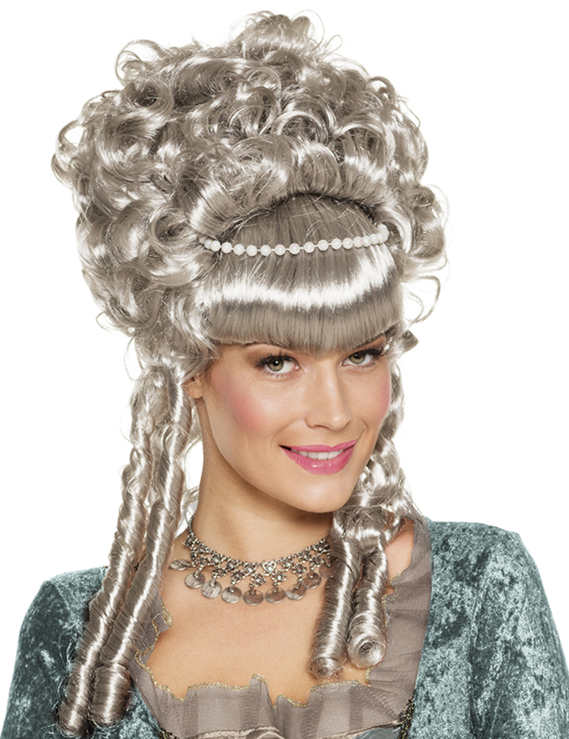 Perruque renaissance grise luxe femme