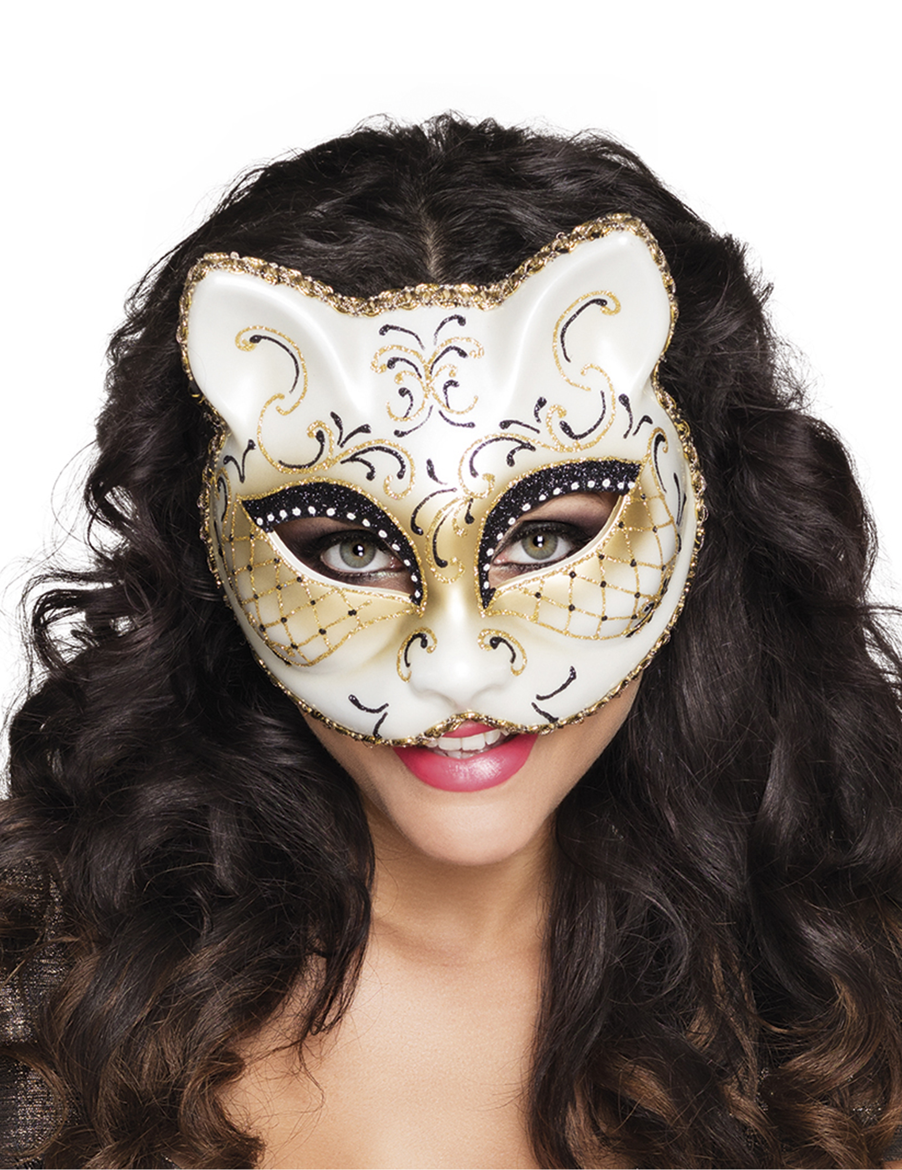 Loup vénitien chat femme