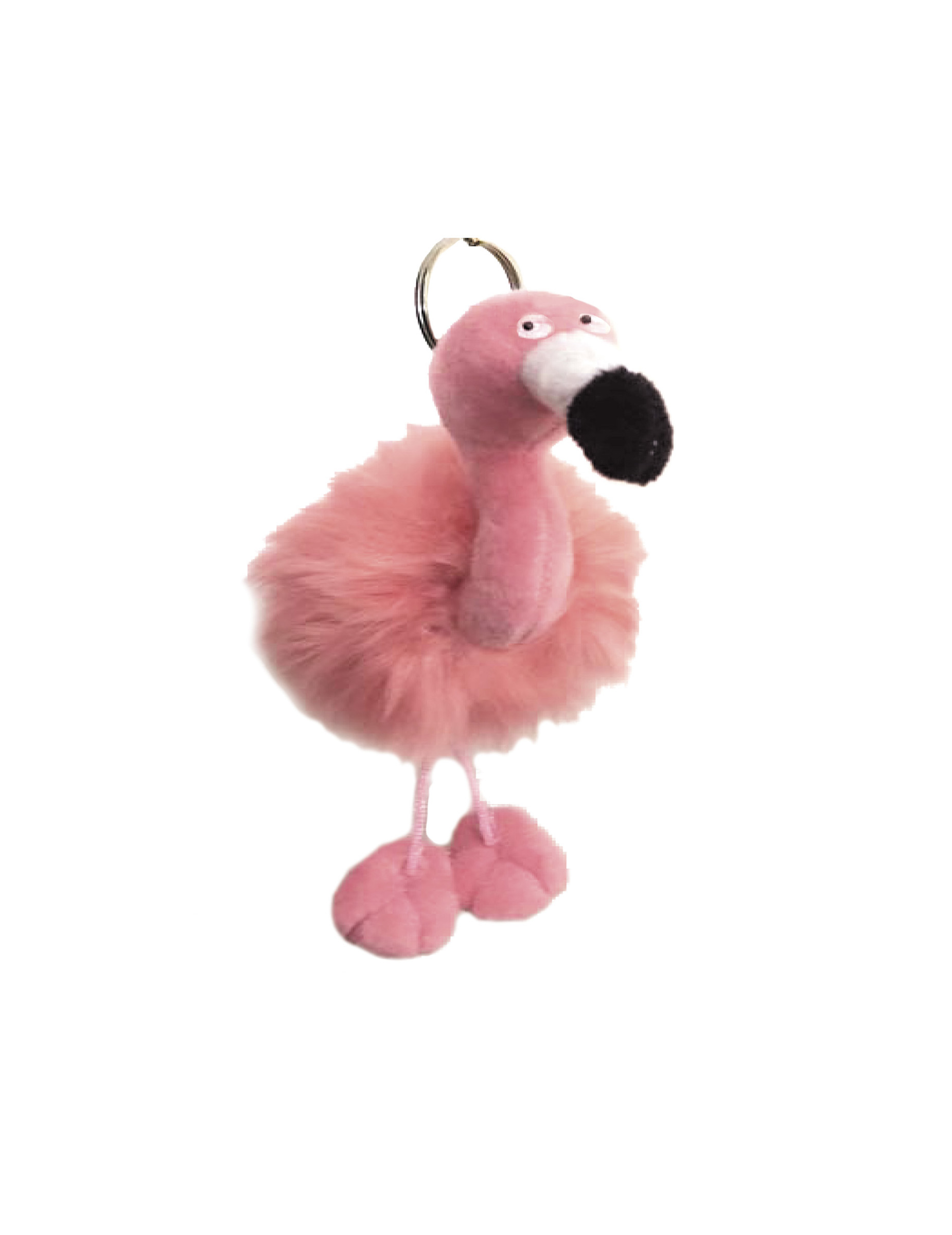 Porte clé Flamant rose peluche 13 x 10 cm