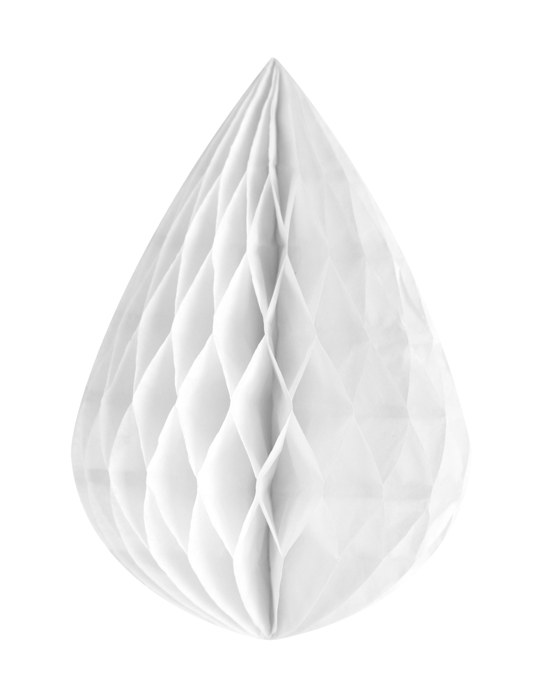Goutte en papier alvéolé blanche 12,5 cm