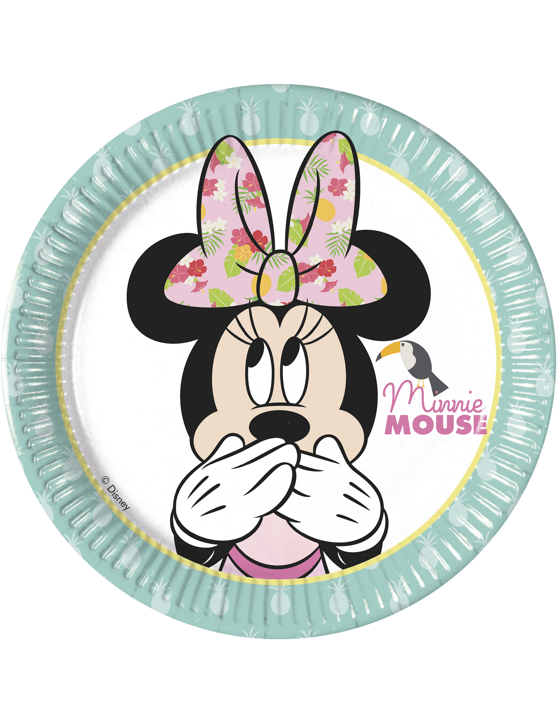 8 Petites assiettes en carton Tropical Minnie 20cm