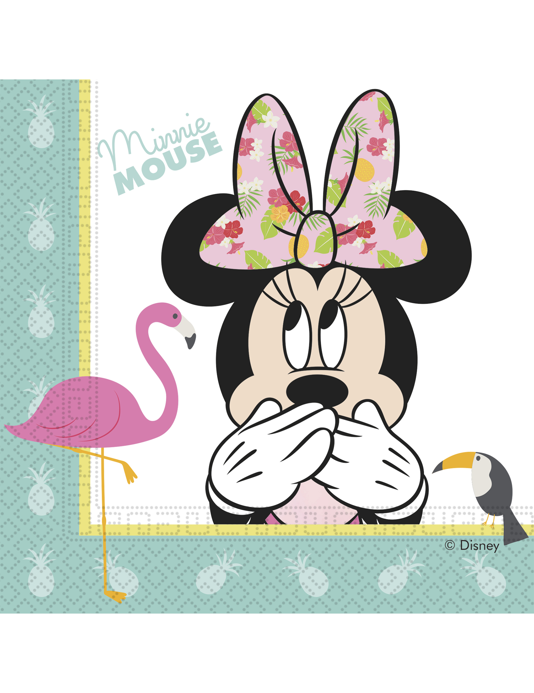 20 Serviettes en papier Minnie Tropical 33 x 33 cm