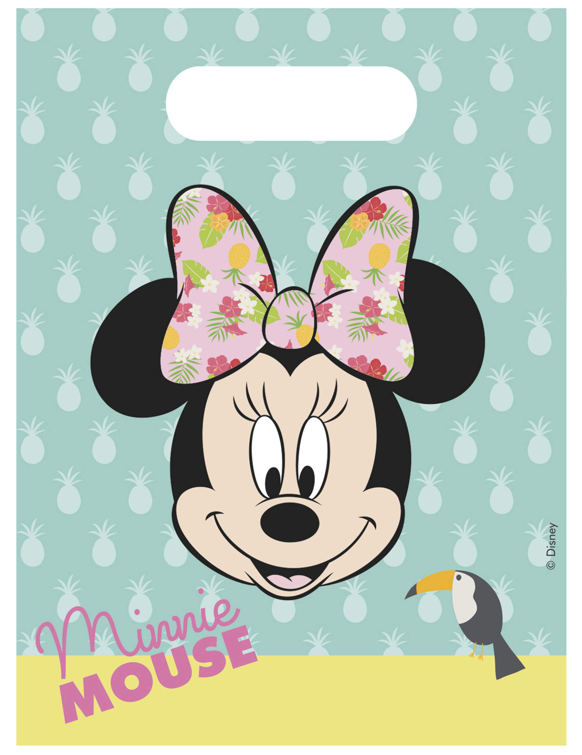 6 Sacs cadeaux Minnie Tropical 23 x 16,5 cm