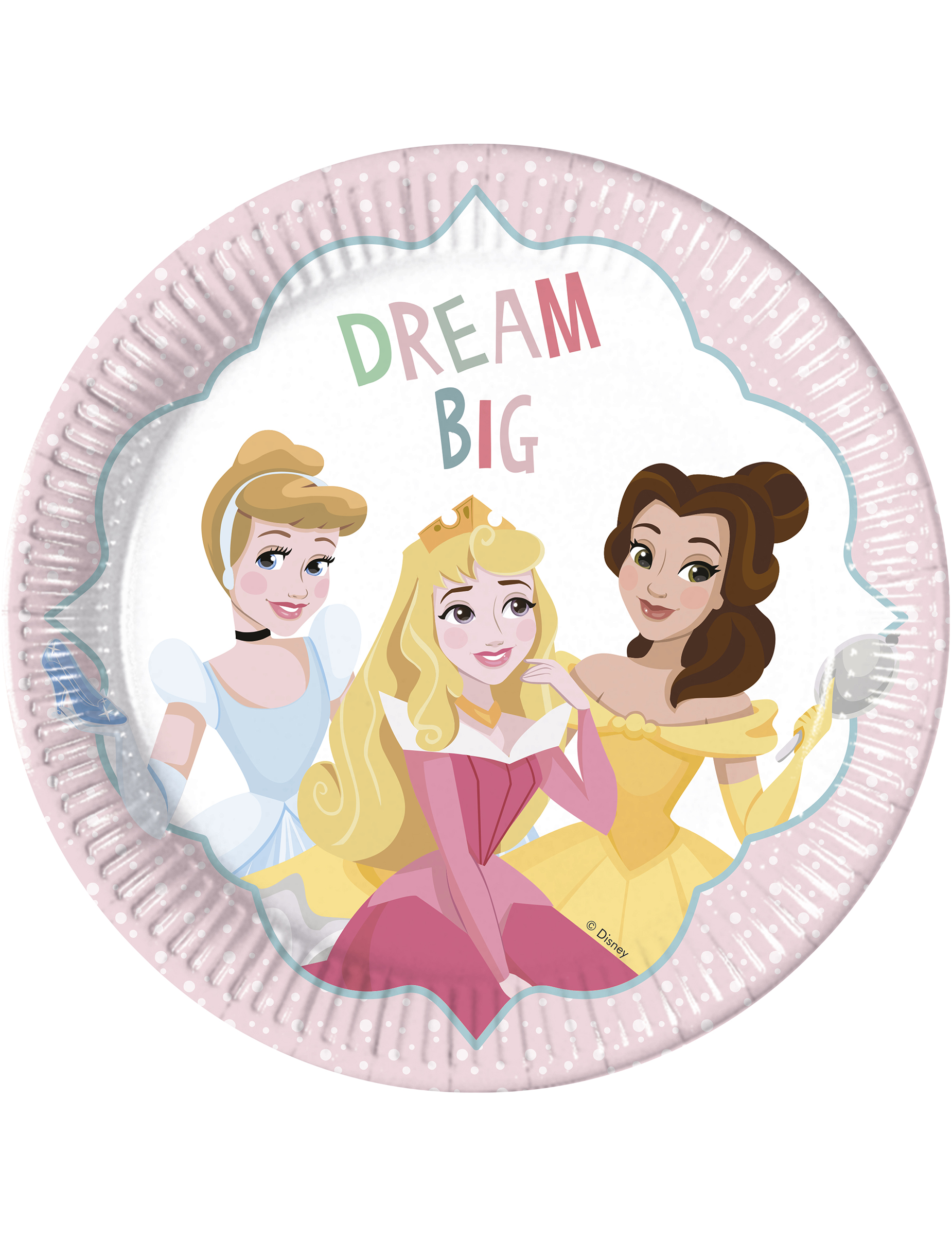 8 Assiettes en carton Princesses Disney 23 cm