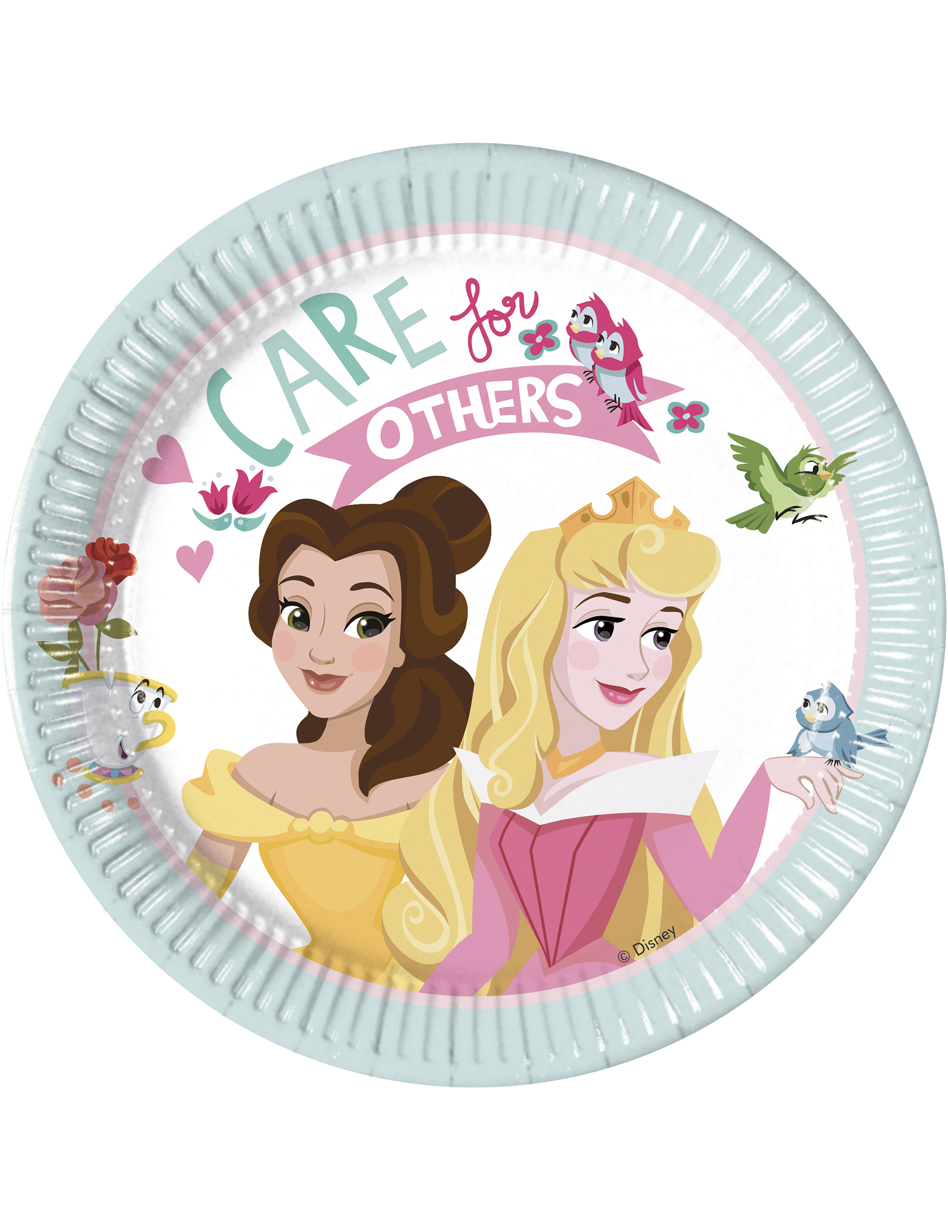 8 Petites assiettes en carton Disney Princesses 20 cm
