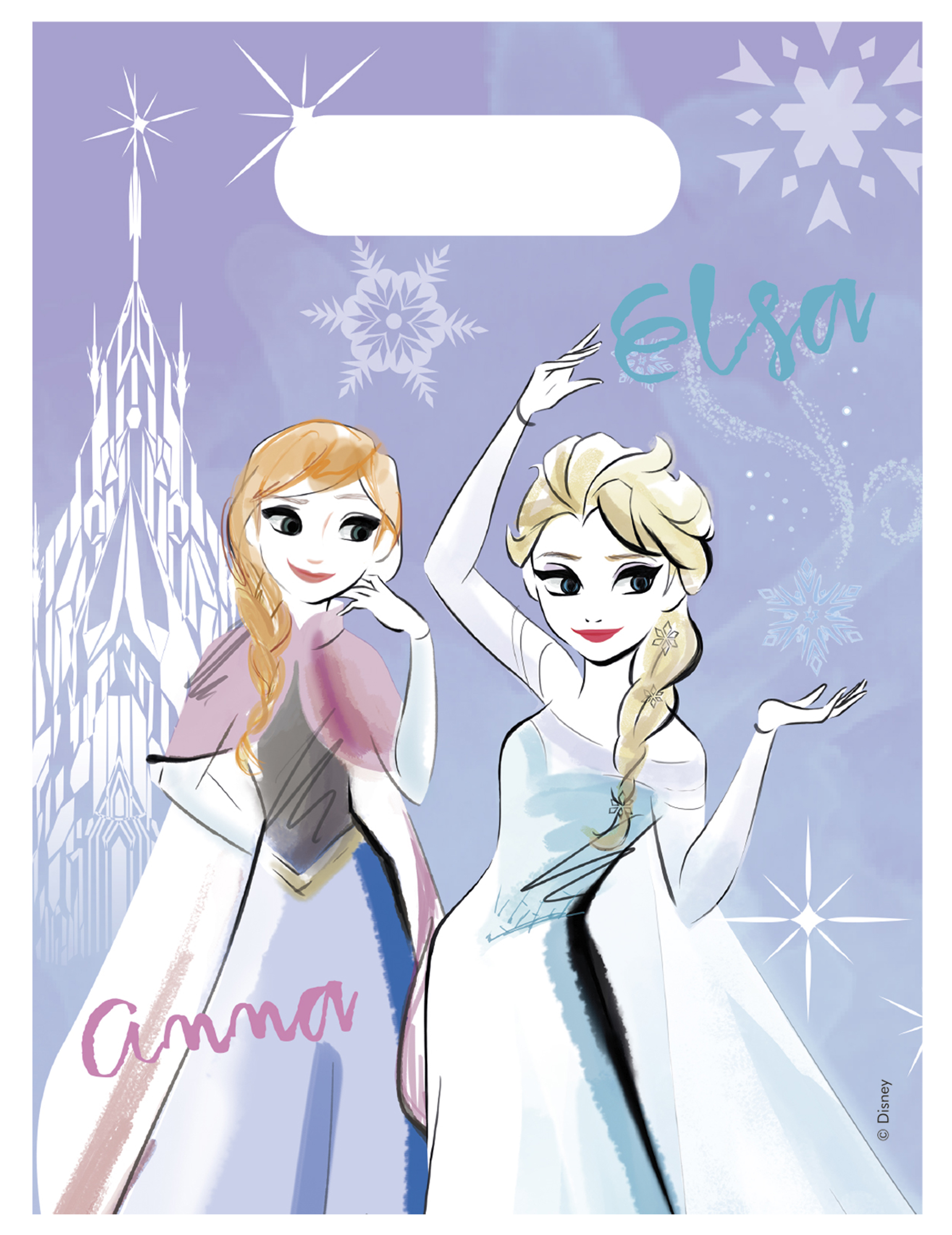 6 Sacs à cadeaux La reine des neiges 16 x 23 cm