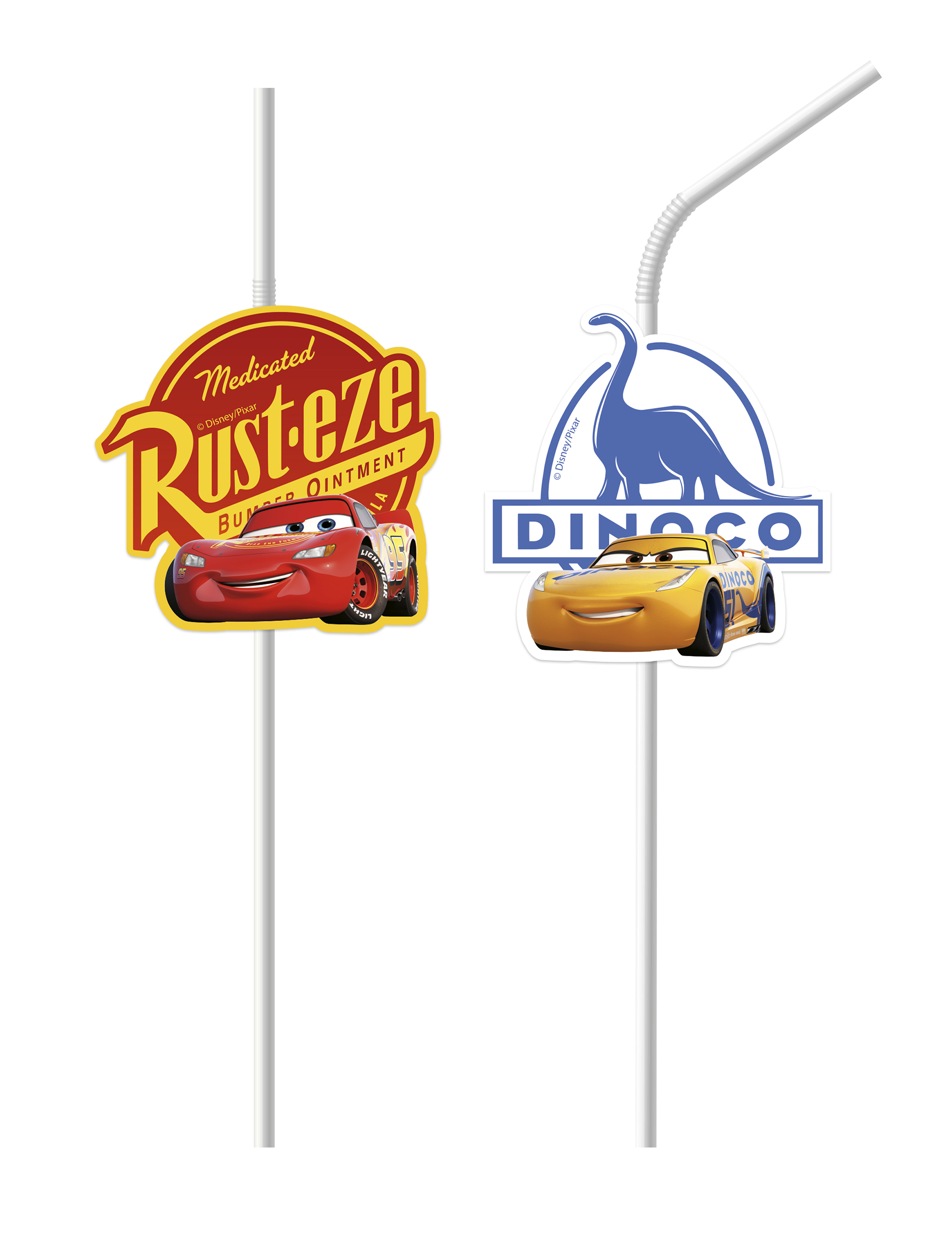 6 Pailles médaillon Cars 3