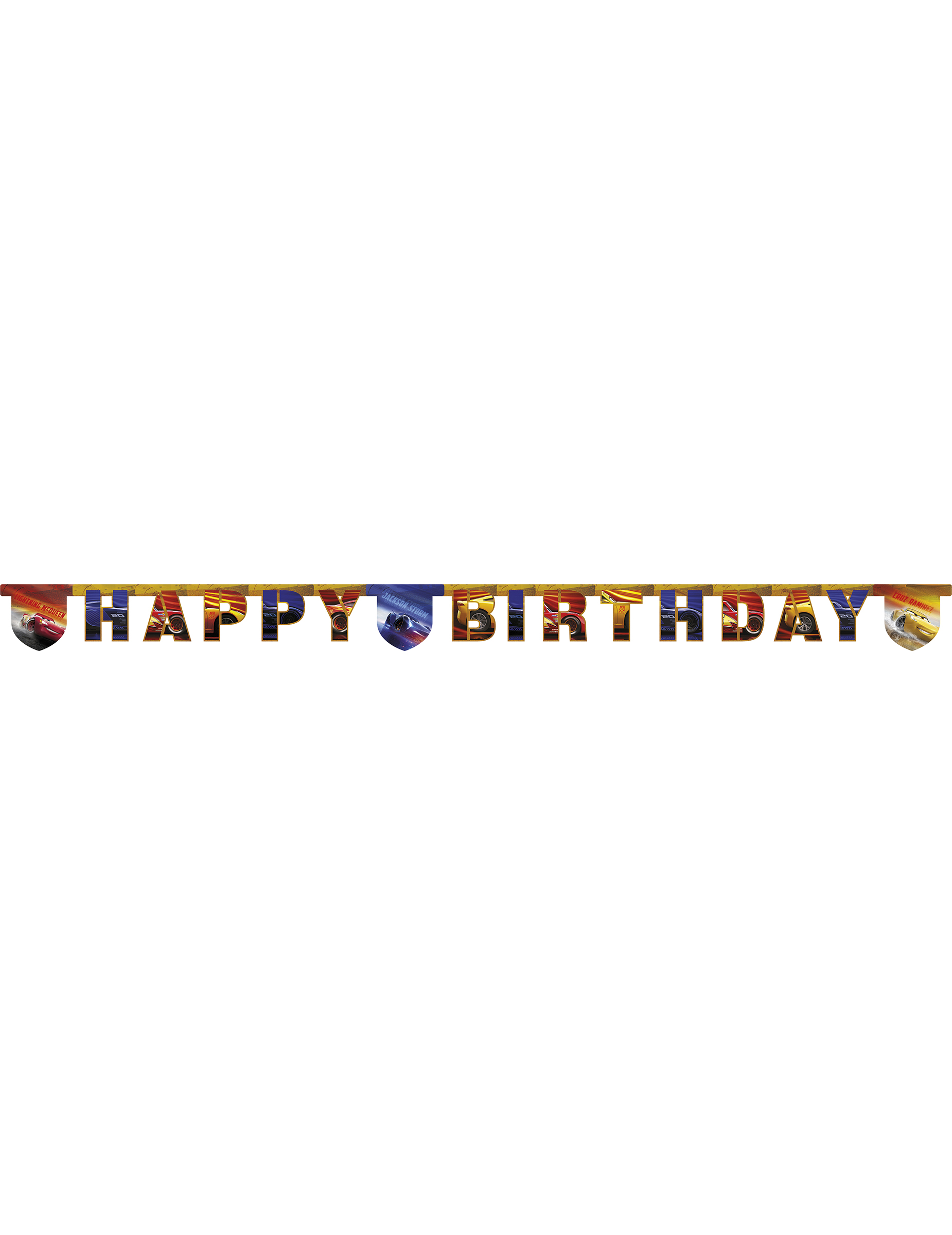 Guirlande happy birthday Cars 3 200 x 16 cm