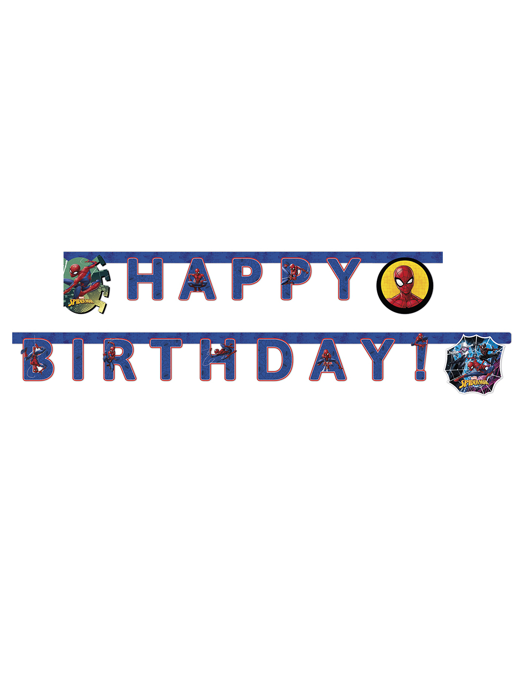 Guirlande happy birthday Spiderman 200 x 16 cm