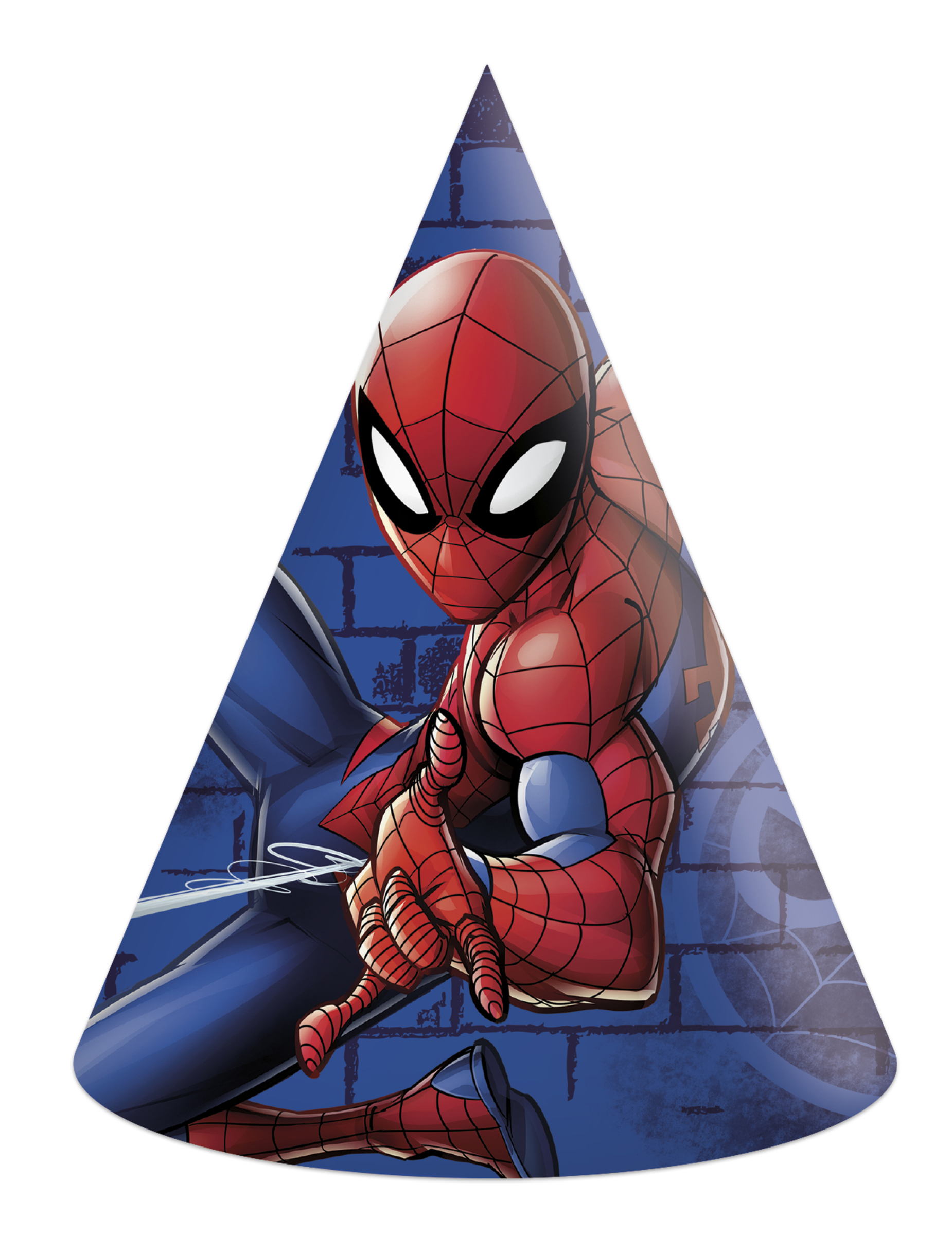 6 chapeaux de fête en carton Spiderman