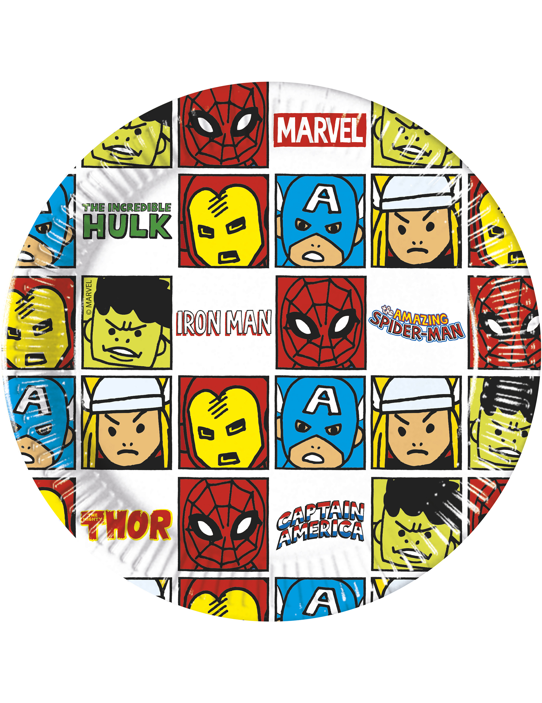 8 Assiettes en carton Avengers pop comic 20 cm