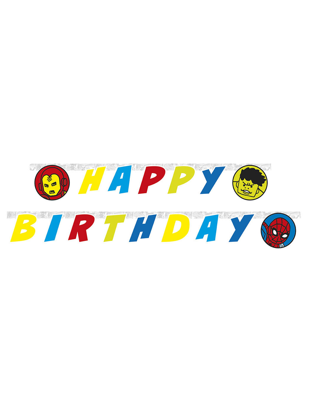 Guirlande happy birthday Avengers pop comic 200 x 16 cm