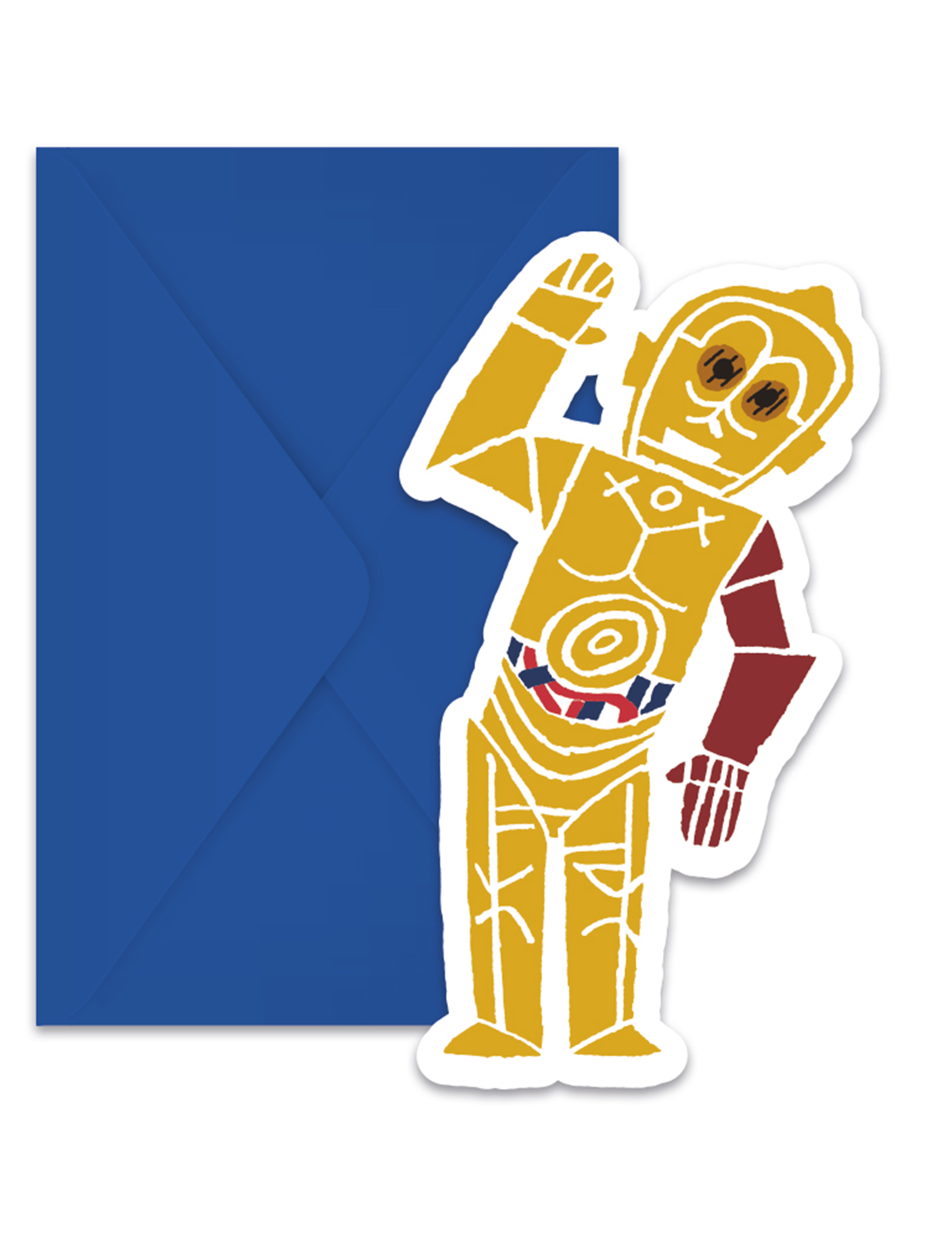 6 Cartons d'invitation + enveloppes Star Wars Forces