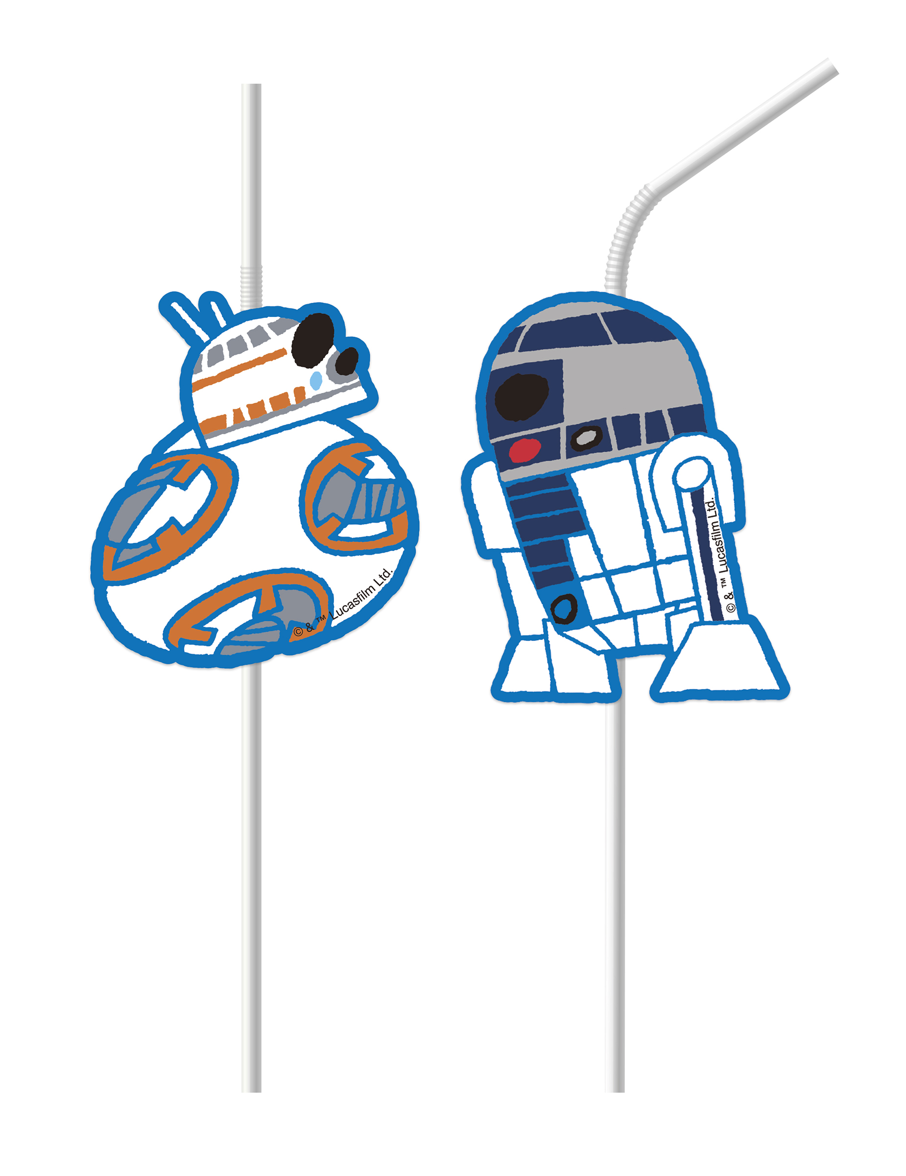 6 Pailles médaillon Star Wars Forces
