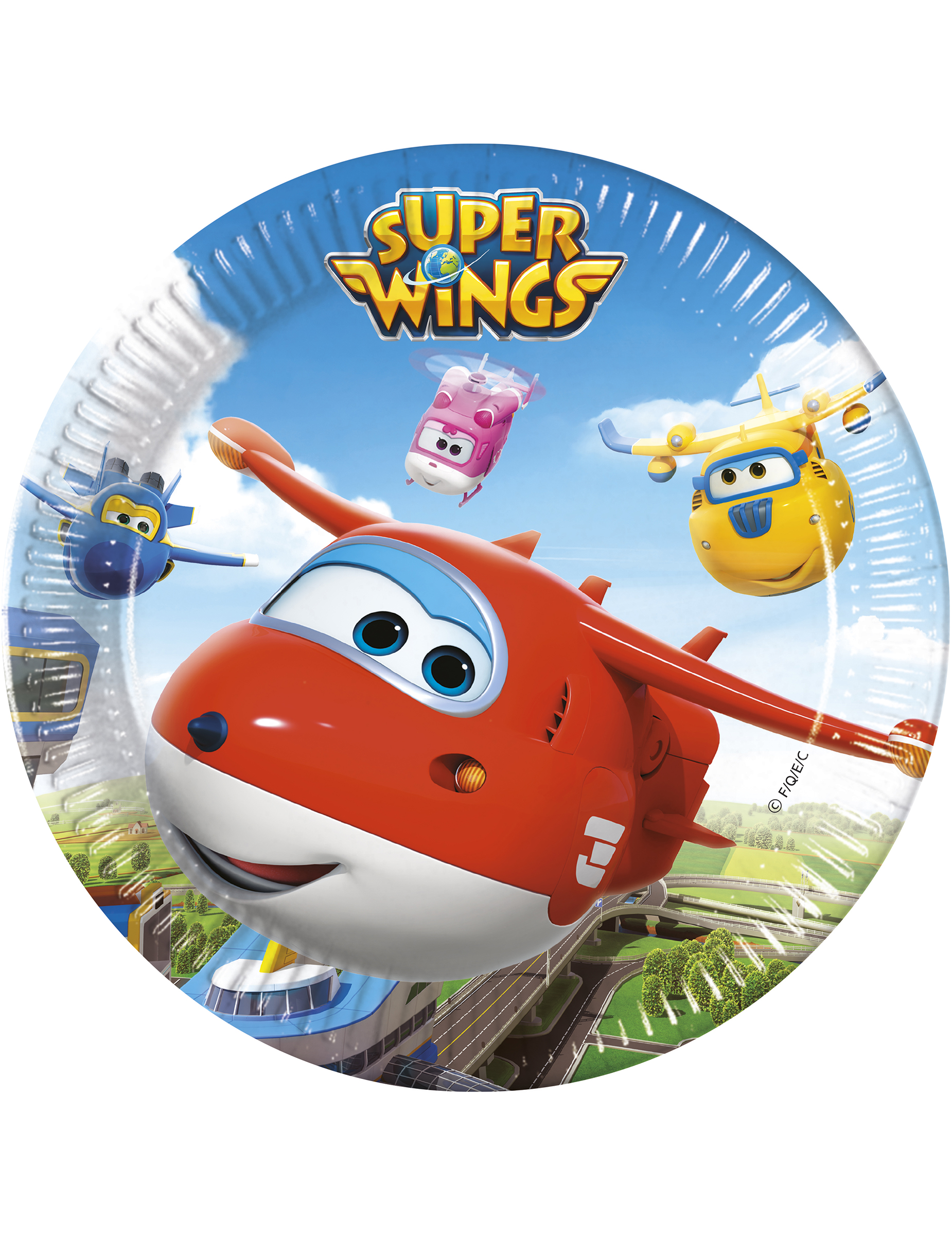 8 Assiettesen carton 23cm Super Wings