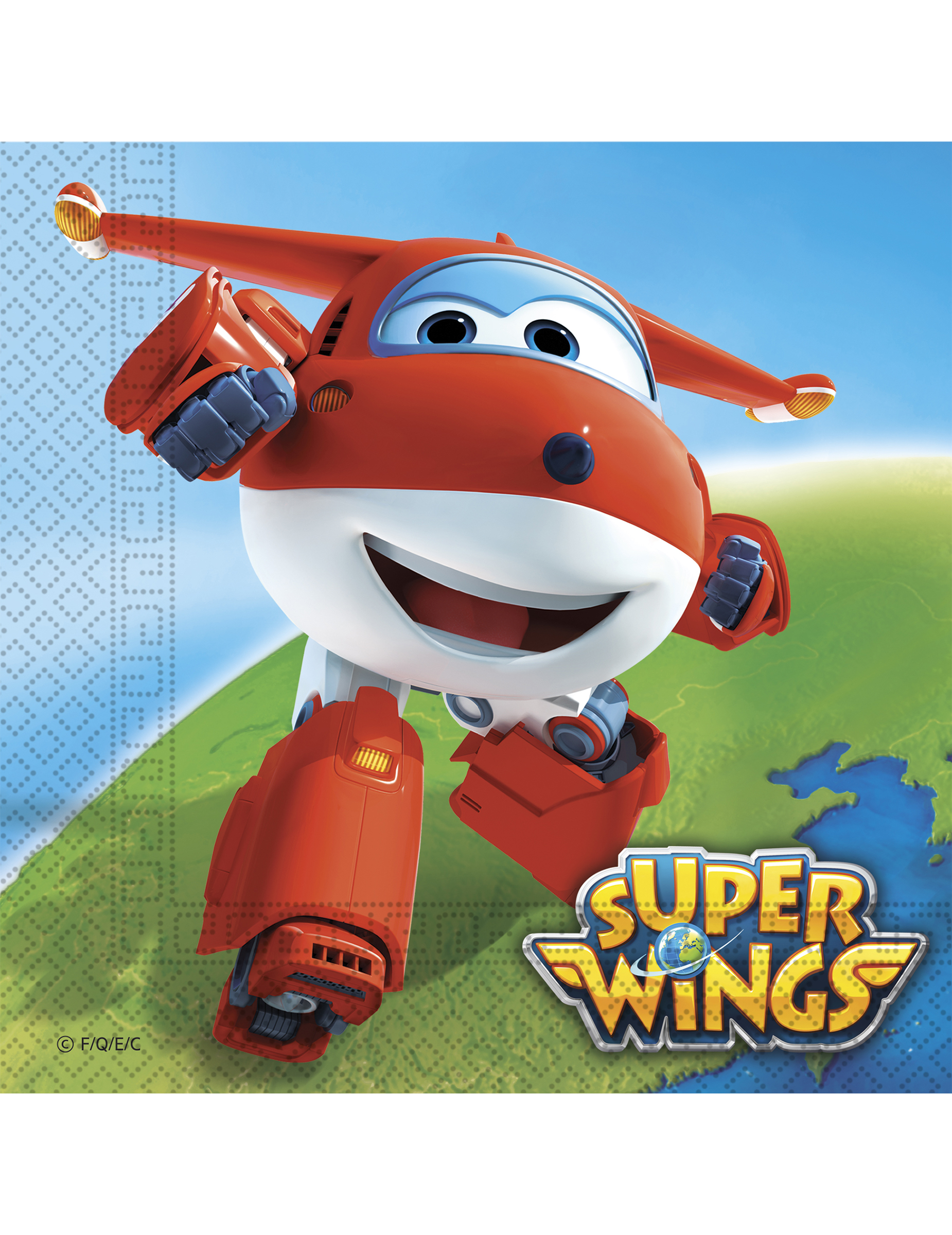 20 Serviettes en papier Super Wings 33 x 33 cm