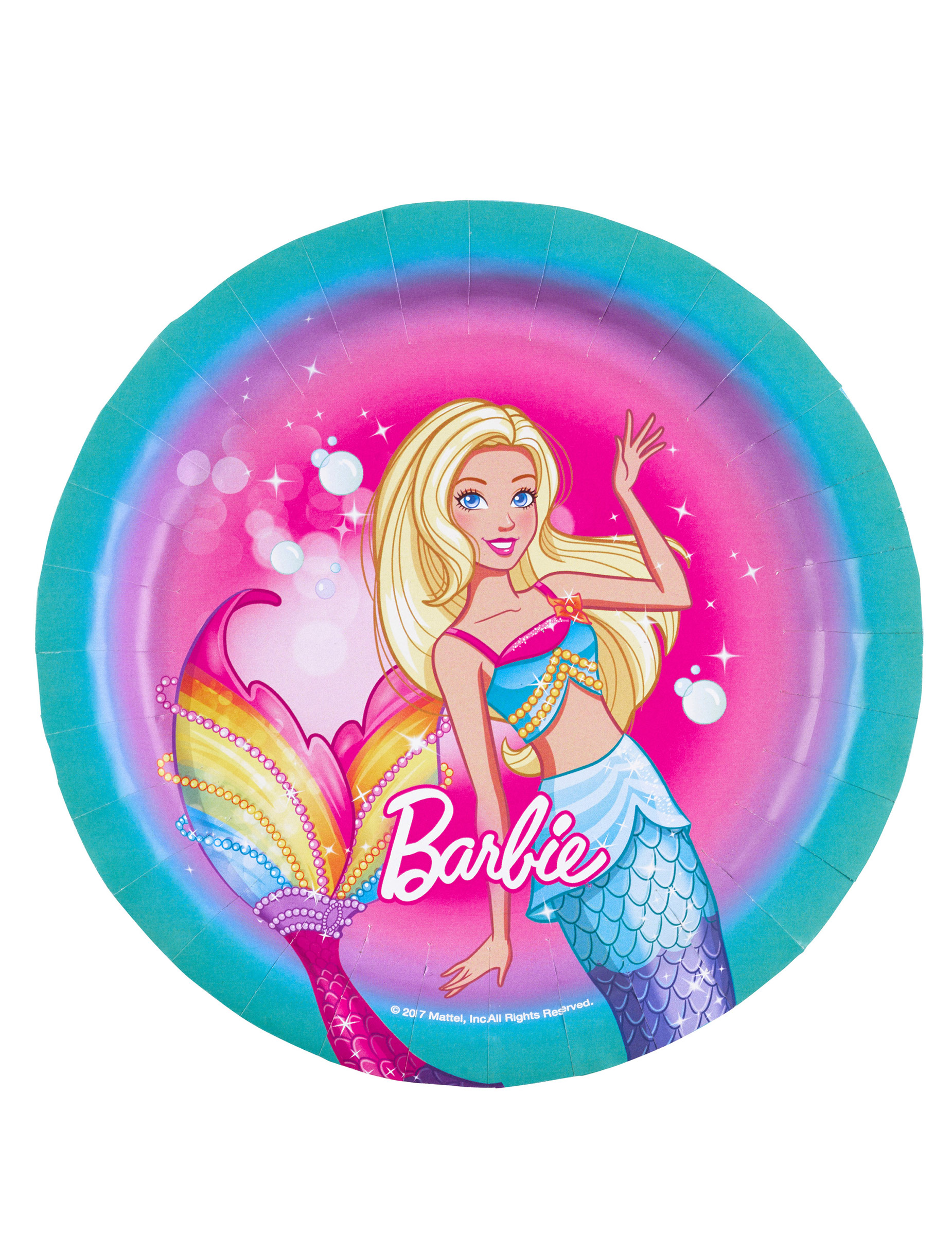 8 Petites assiettes en carton Barbie Dreamtopia 18 cm
