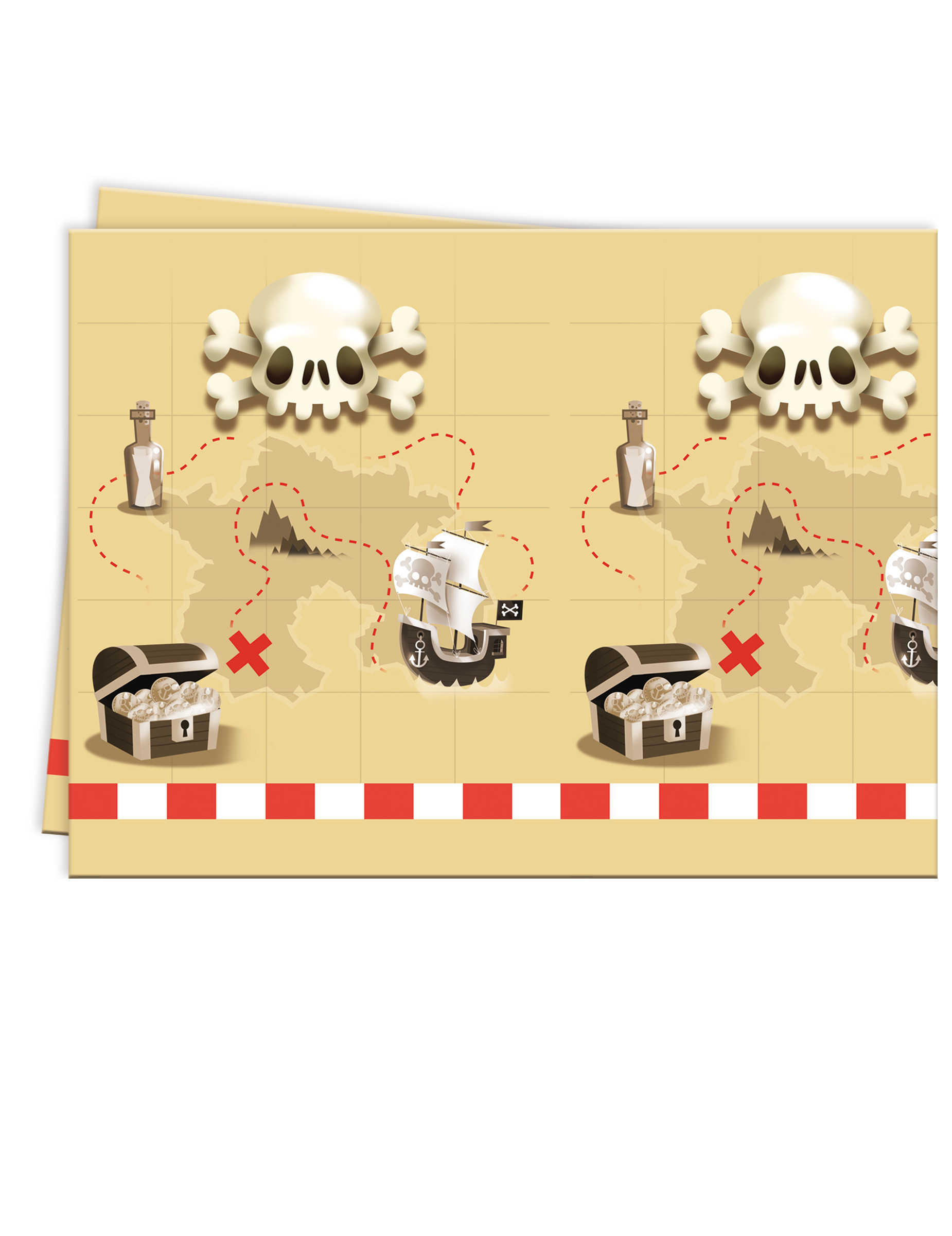 Nappe en plastique Pirate rouge et blanc 120 x 180 cm