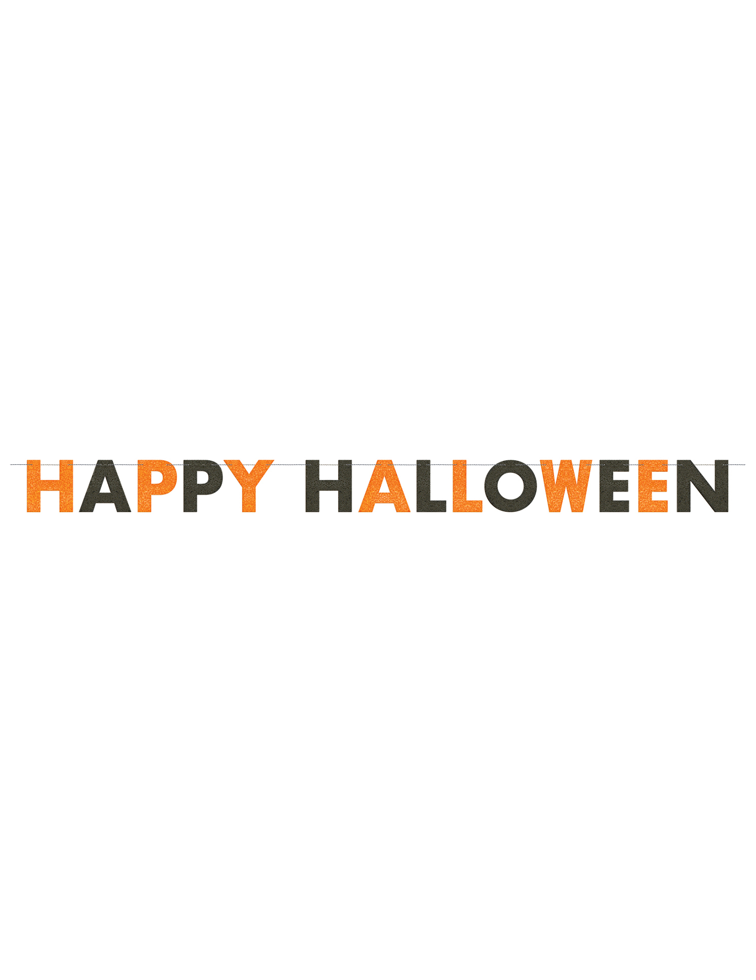 Guirlande pailleté Happy Halloween orange et noire 2,74 m