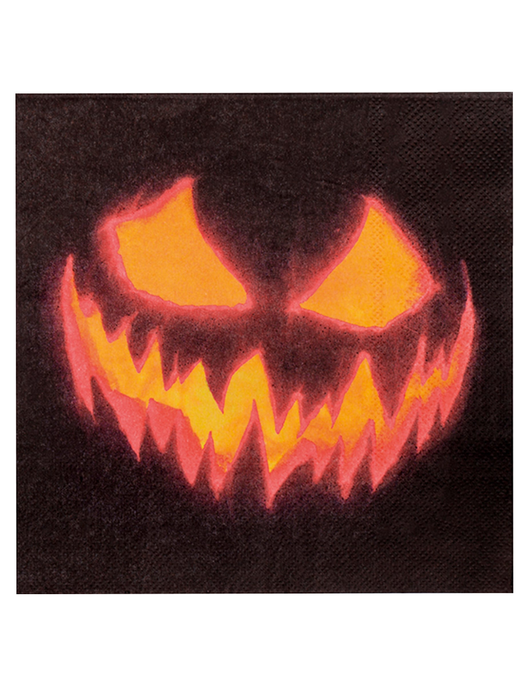 12 Serviettes en papier citrouille terrifiante 33 x 33 cm