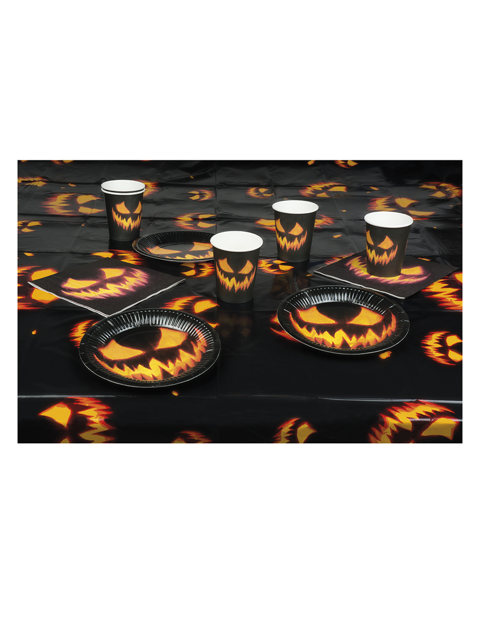 Kit vaisselle jetable citrouille terrifiante