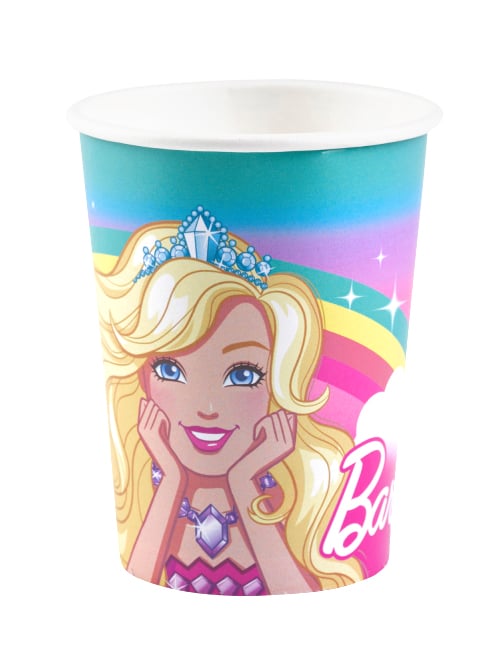 8 Gobelets en carton Barbie Dreamtopia 250 ml