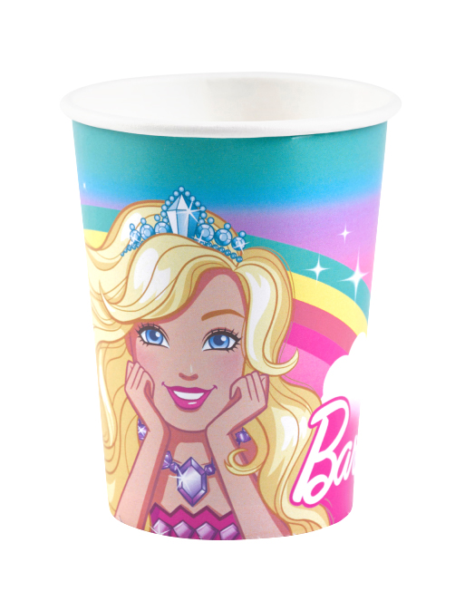 8 Gobelets en carton Barbie Dreamtopia 250 ml