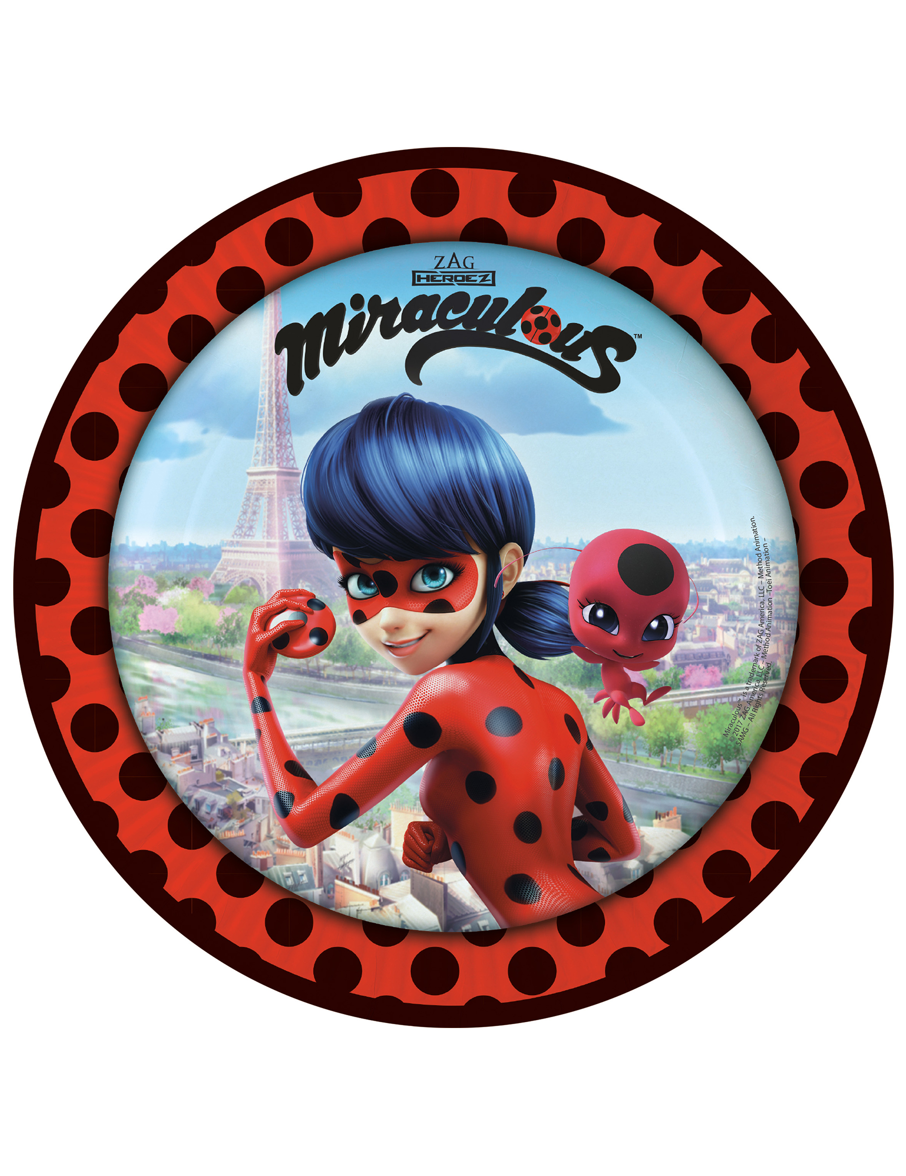 8 Assiettes en carton Ladybug à Paris 23 cm