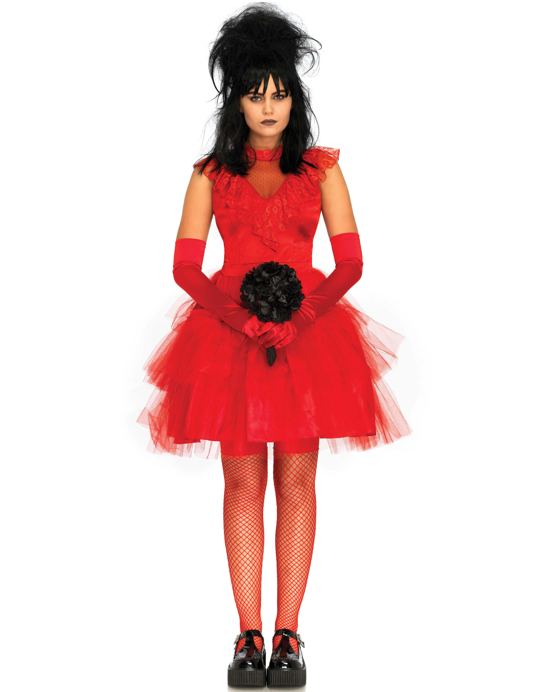 Déguisement mariée gothique sexy rouge femme