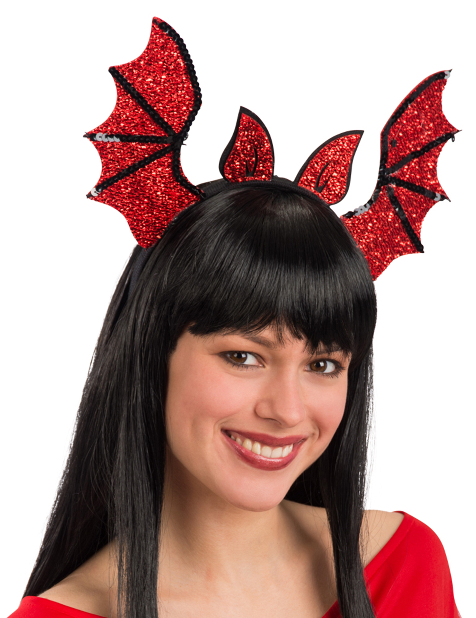 Serre-tête chauve-souris rouge femme