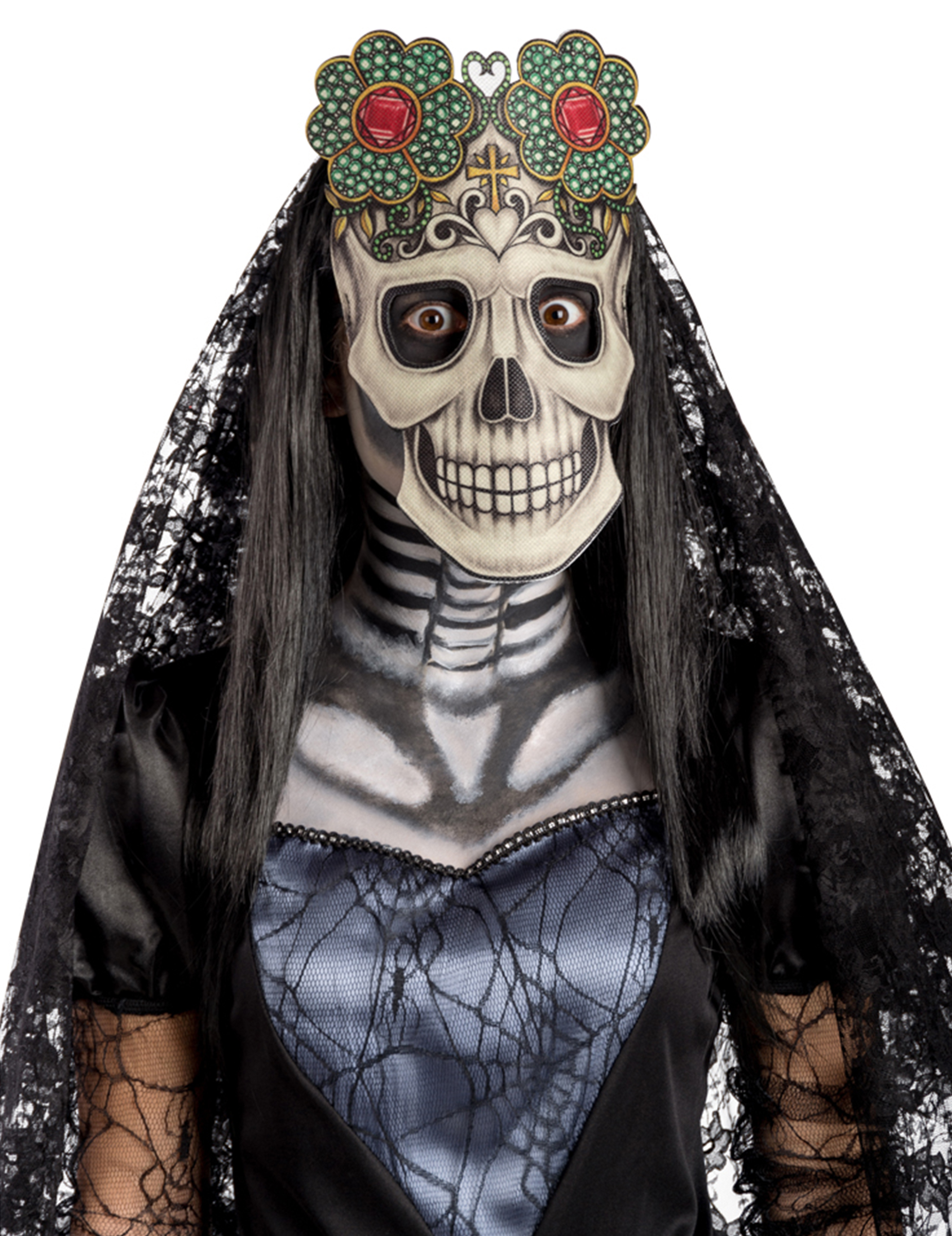Masque en tissu Dia de los muertos adulte