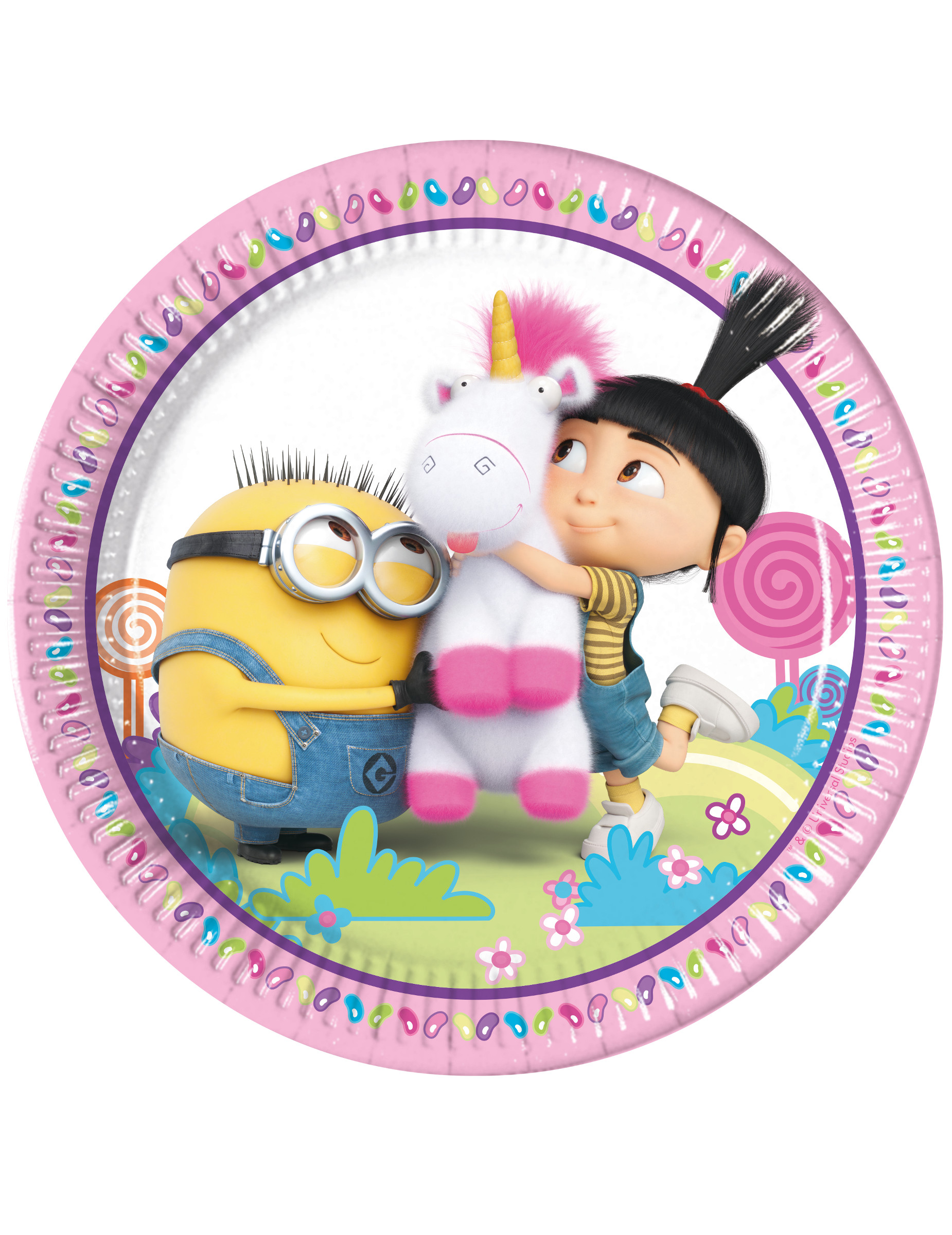 8 assiettes Minions Licorne 23 cm