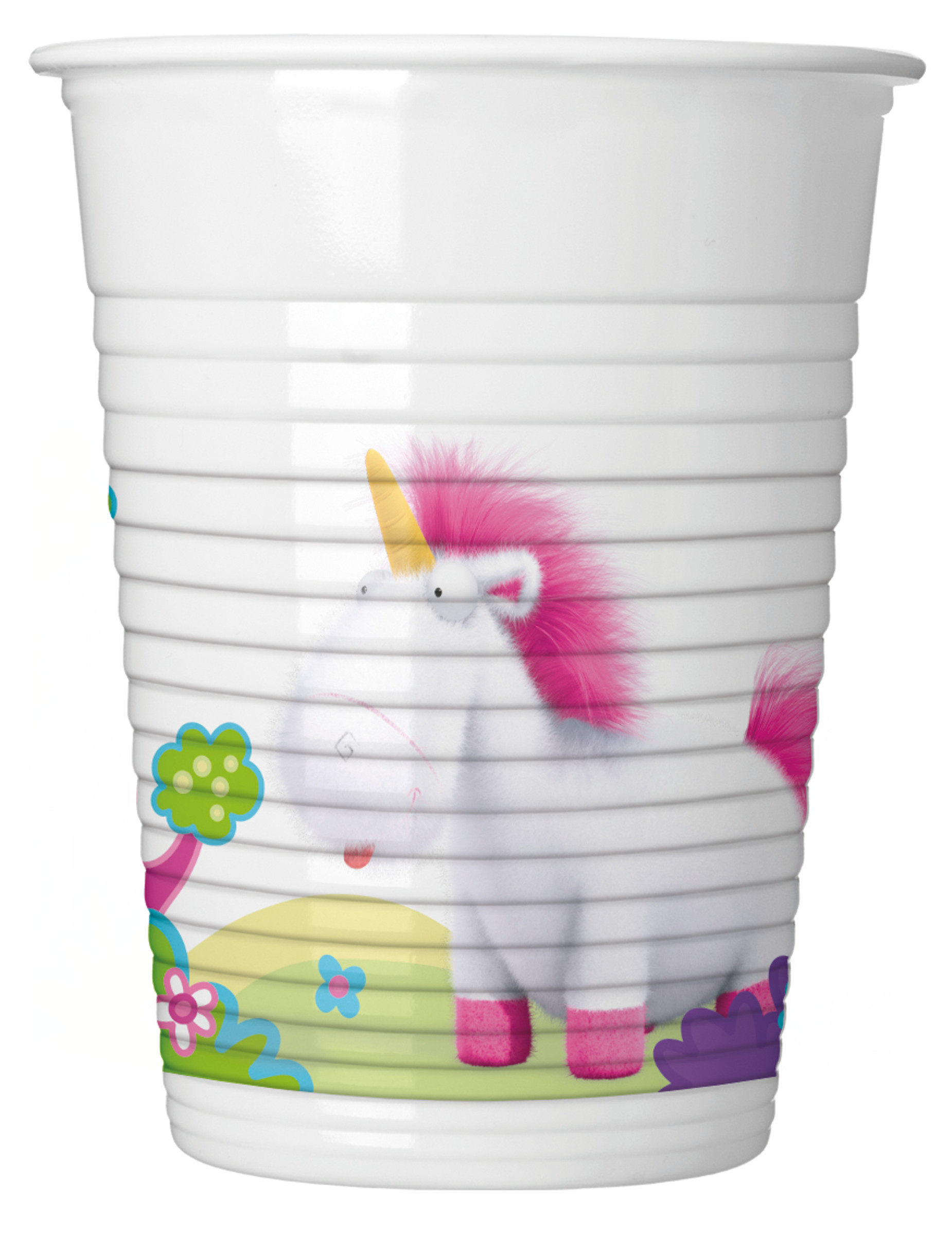 8 gobelets en plastique Minions Licorne 200 ml