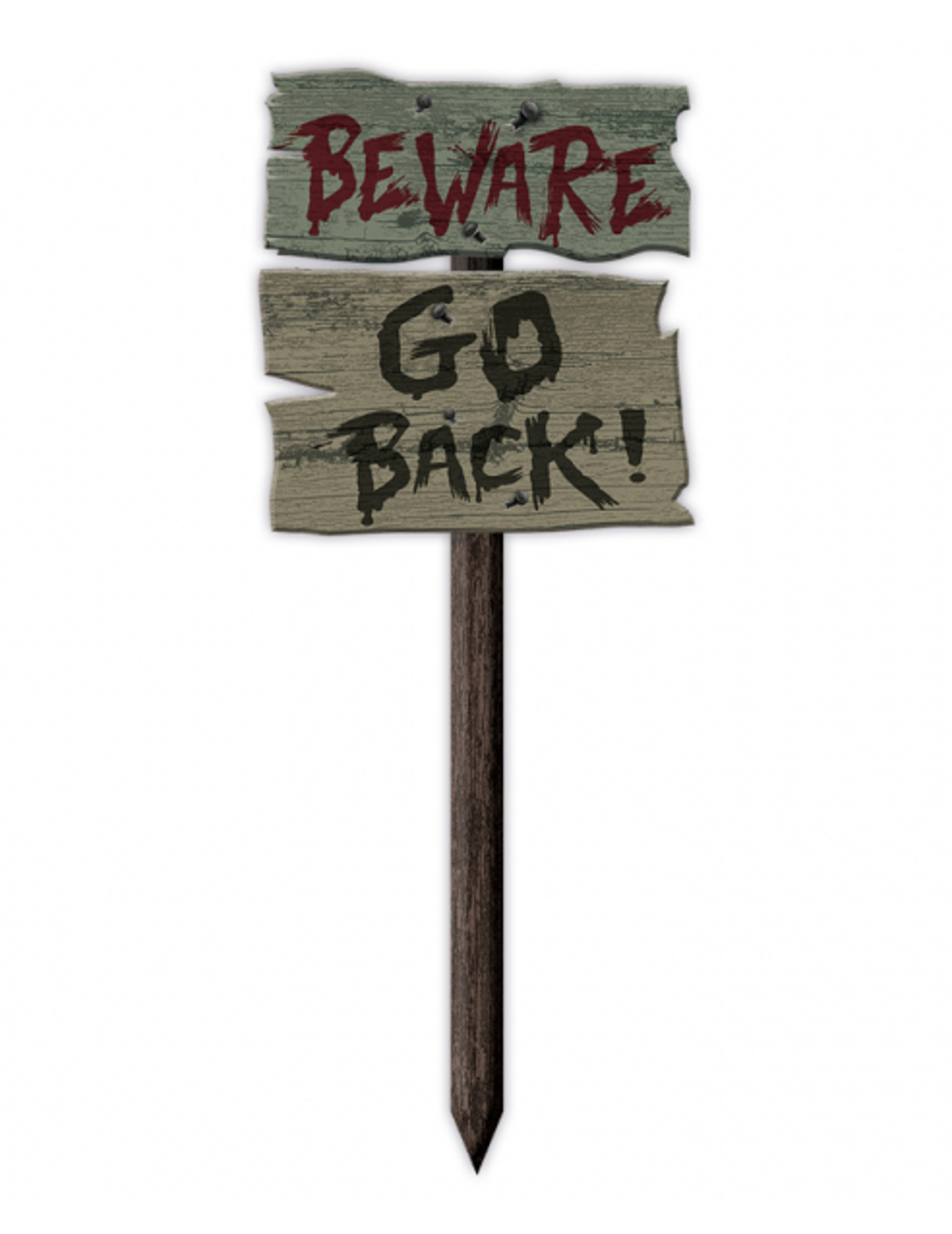 Panneau Beware Go Back 54 x 20cm