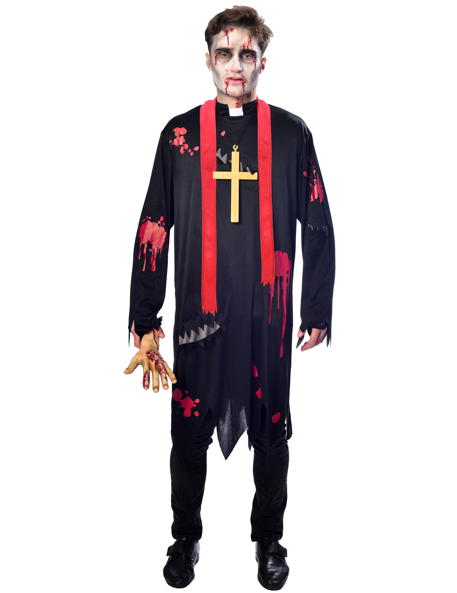 Déguisement prêtre zombie homme