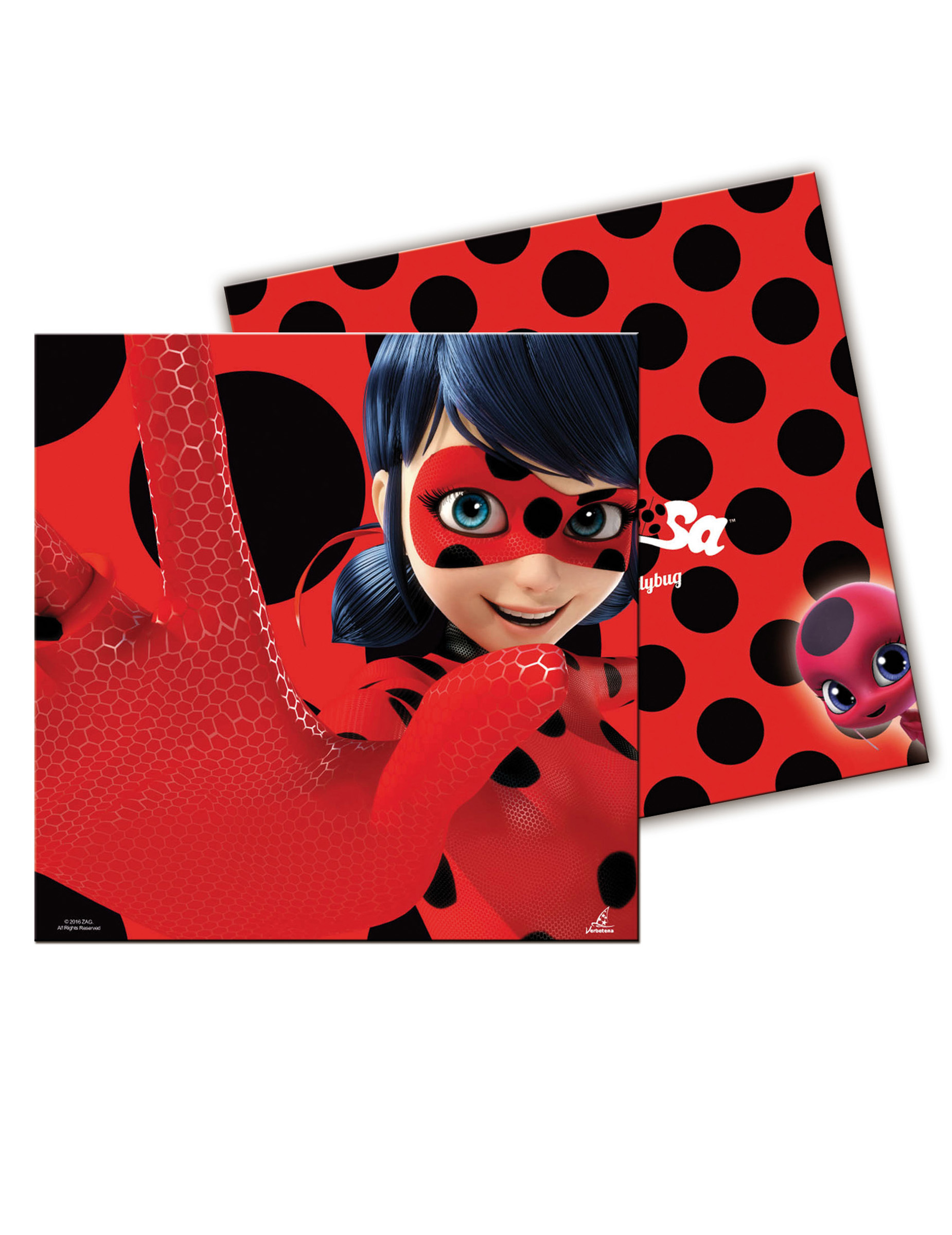 20 Serviettes en papier Ladybug rouges à pois 33 x 33 cm