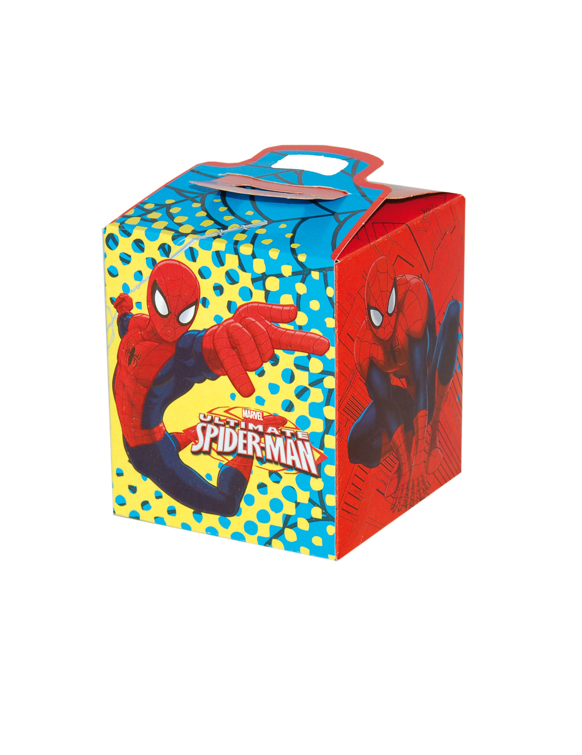 4 Boîtes en carton carrées Spiderman 9,5 x 9,5 x 11 cm